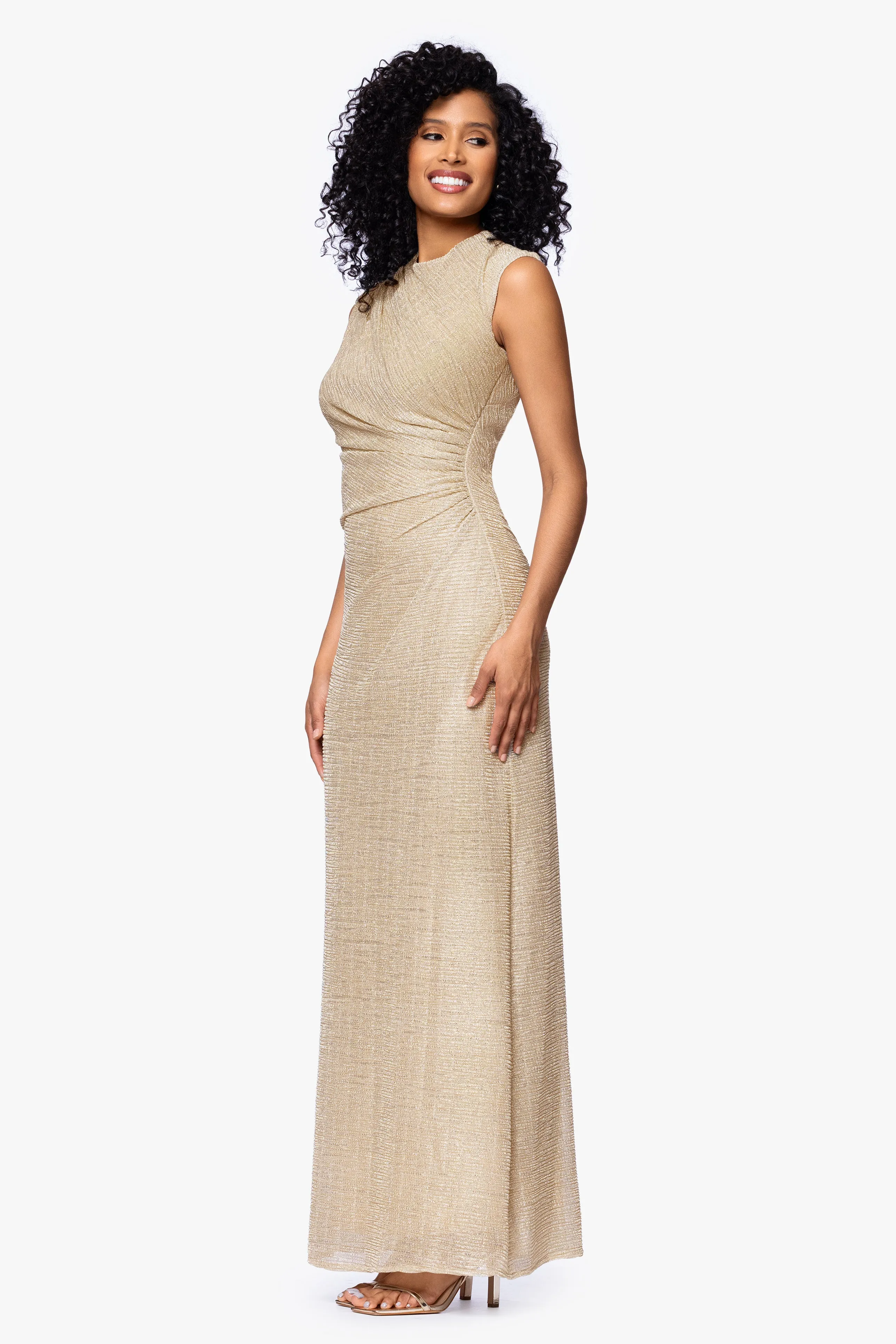 "Bethany" Petite Metallic Ruched Dress sold by Betsy & Adam product image thumbnail 4