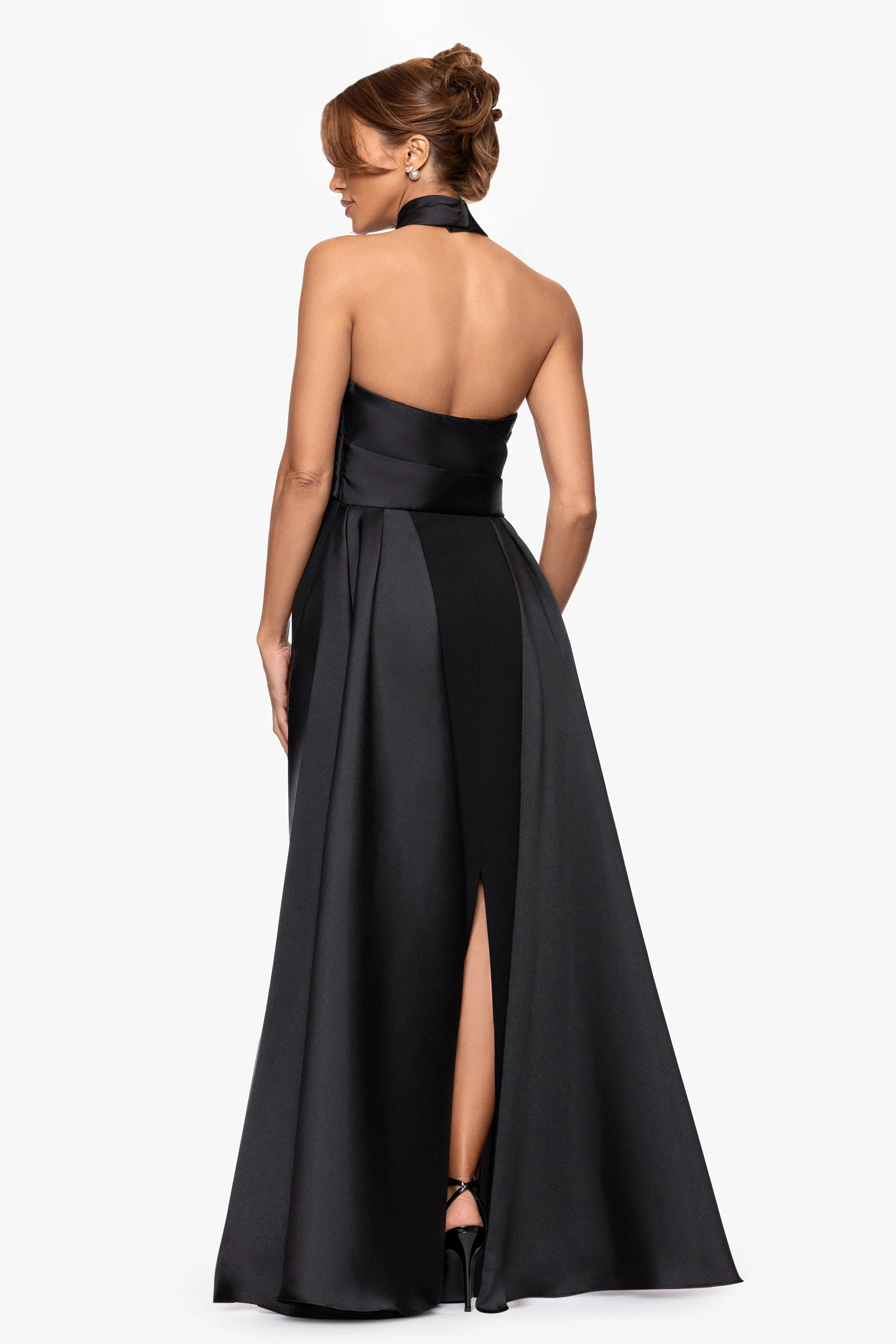 "Dina" Scuba Crepe Twist Halter Neck Gown sold by Betsy & Adam product image thumbnail 3