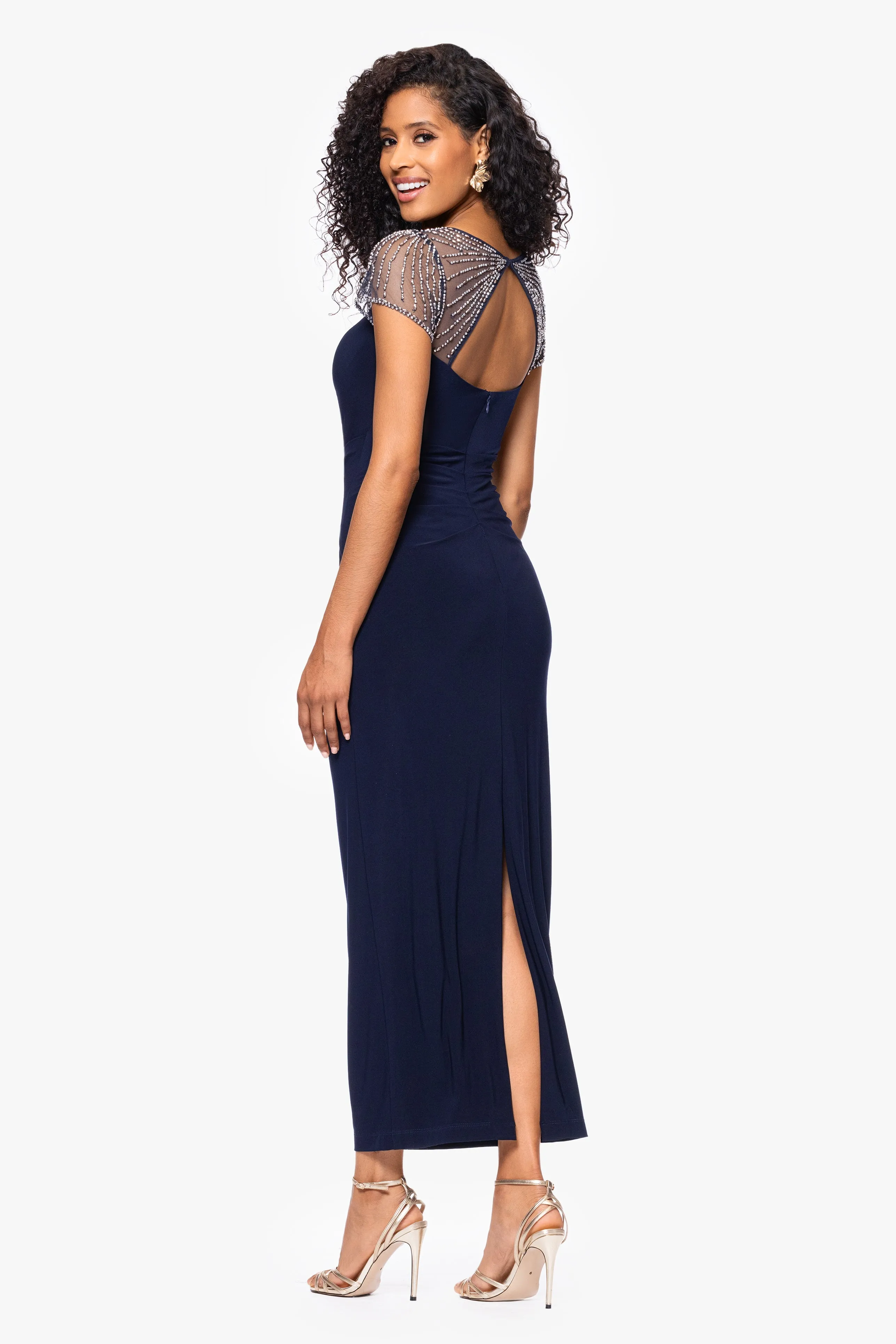 "Lilibeth" Jersey Knit Flutter Sleeve Dress sold by Betsy & Adam product image thumbnail 4