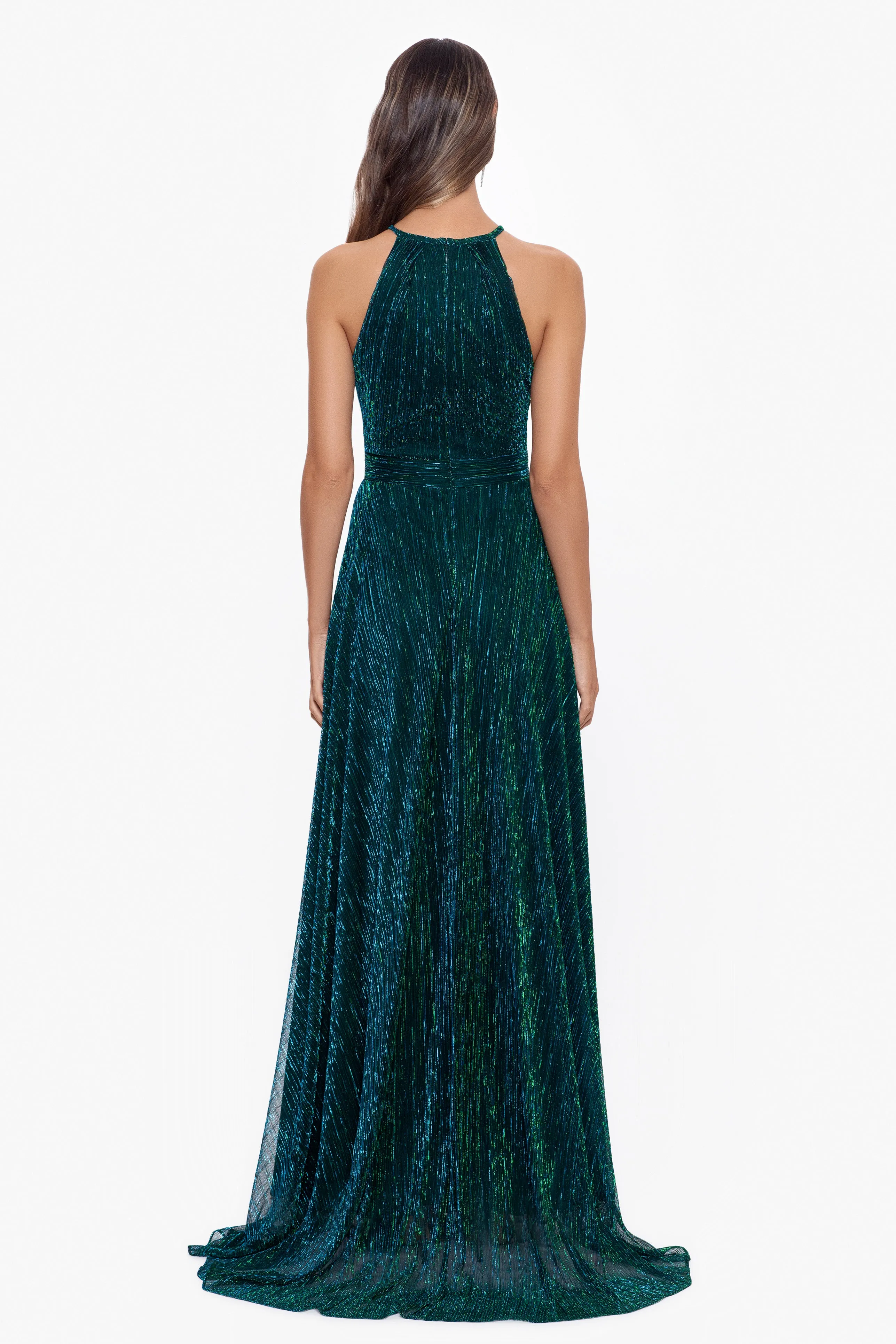 "Mila" Petite Metallic Halter Dress sold by Betsy & Adam product image thumbnail 3