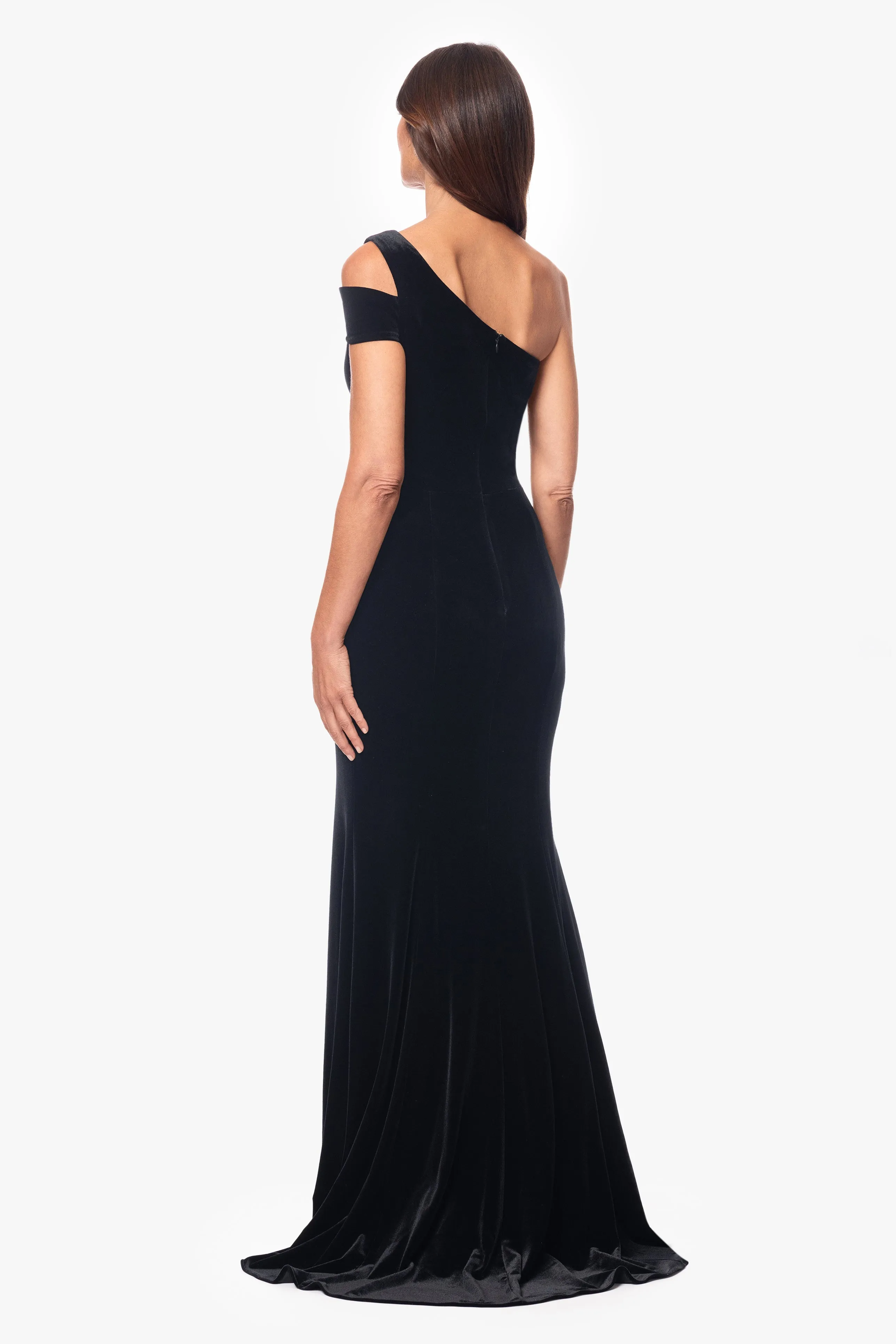 "Ella" Velvet One Shoulder Dress sold by Betsy & Adam product image thumbnail 3