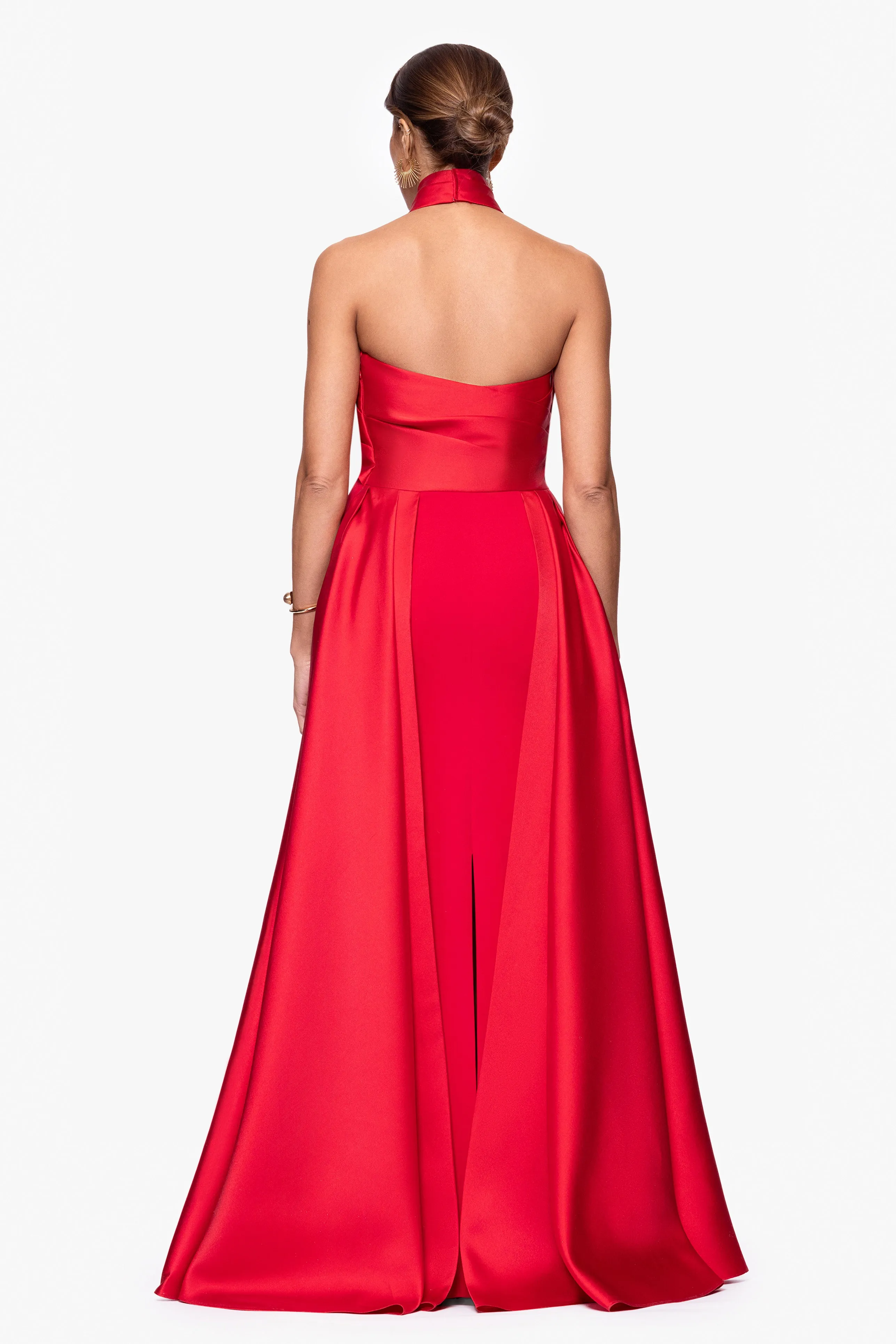 "Dina" Scuba Crepe Twist Halter Neck Gown sold by Betsy & Adam product image thumbnail 4