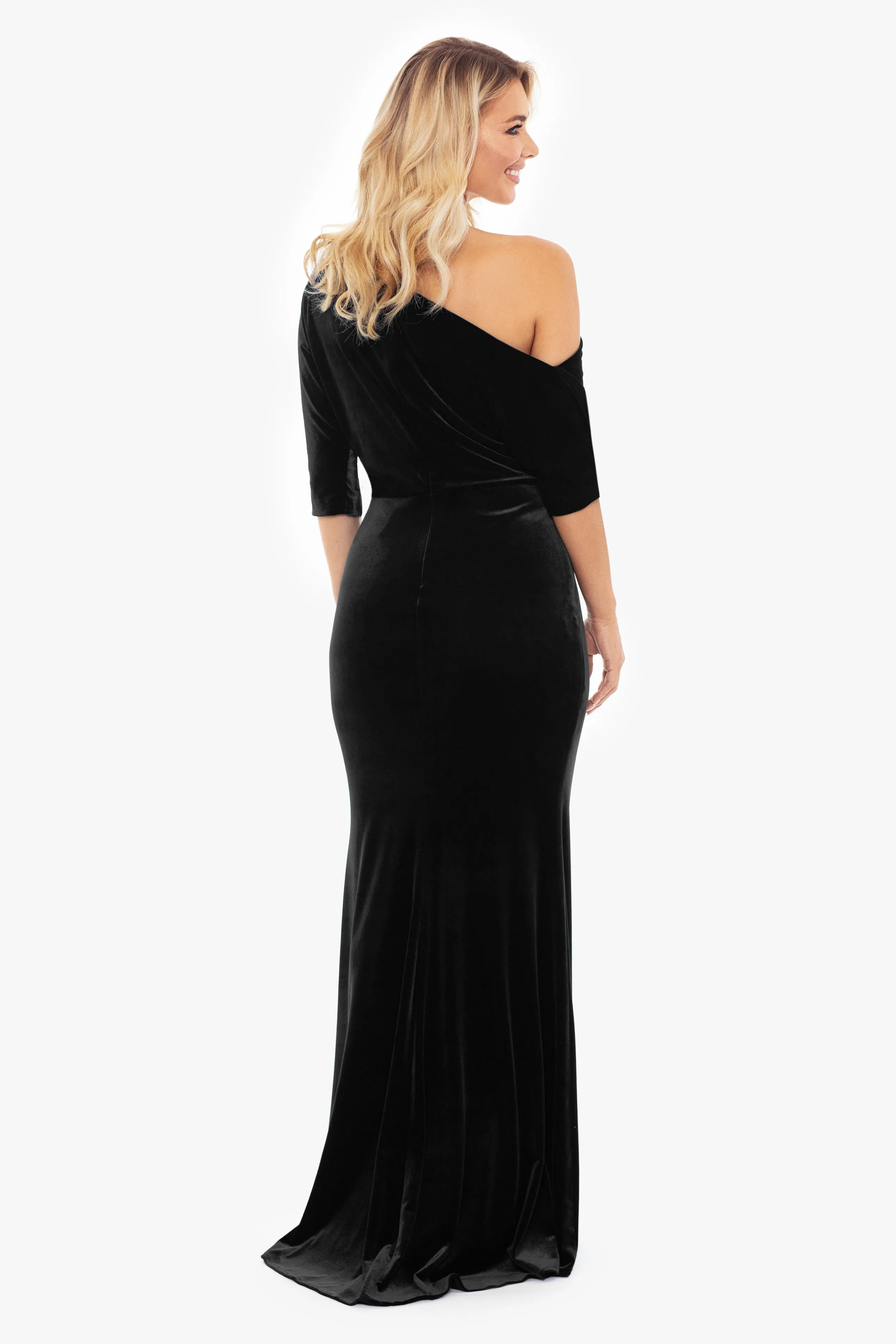"Arya" Velvet Drop Off The Shoulder Dress sold by Betsy & Adam product image thumbnail 2