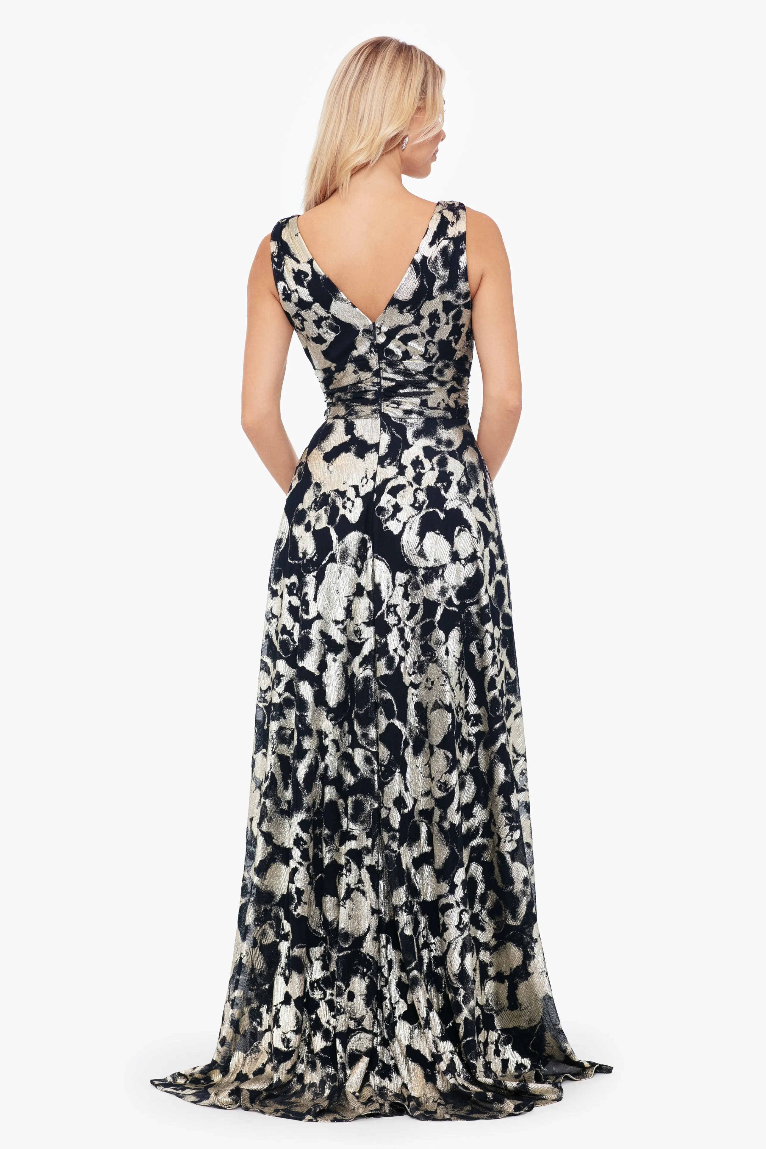 "Maria" Metallic V-Neck Dress sold by Betsy & Adam product image thumbnail 2