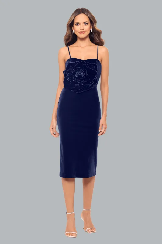 "Spencer" Velvet Flower Spaghetti Strap Short Dress made by Betsy & Adam