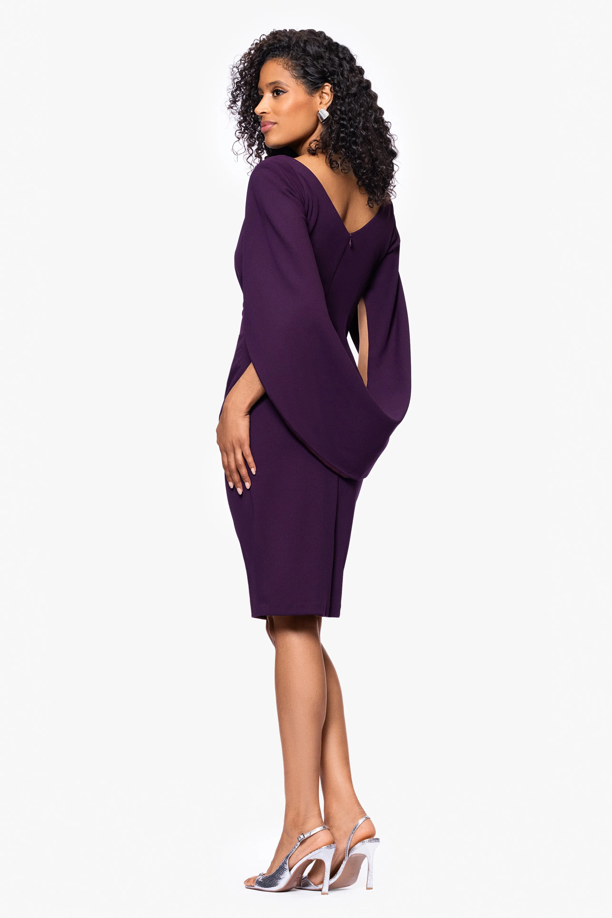 "Jordan" Scuba Crepe Draped Back Short Dress sold by Betsy & Adam product image thumbnail 3