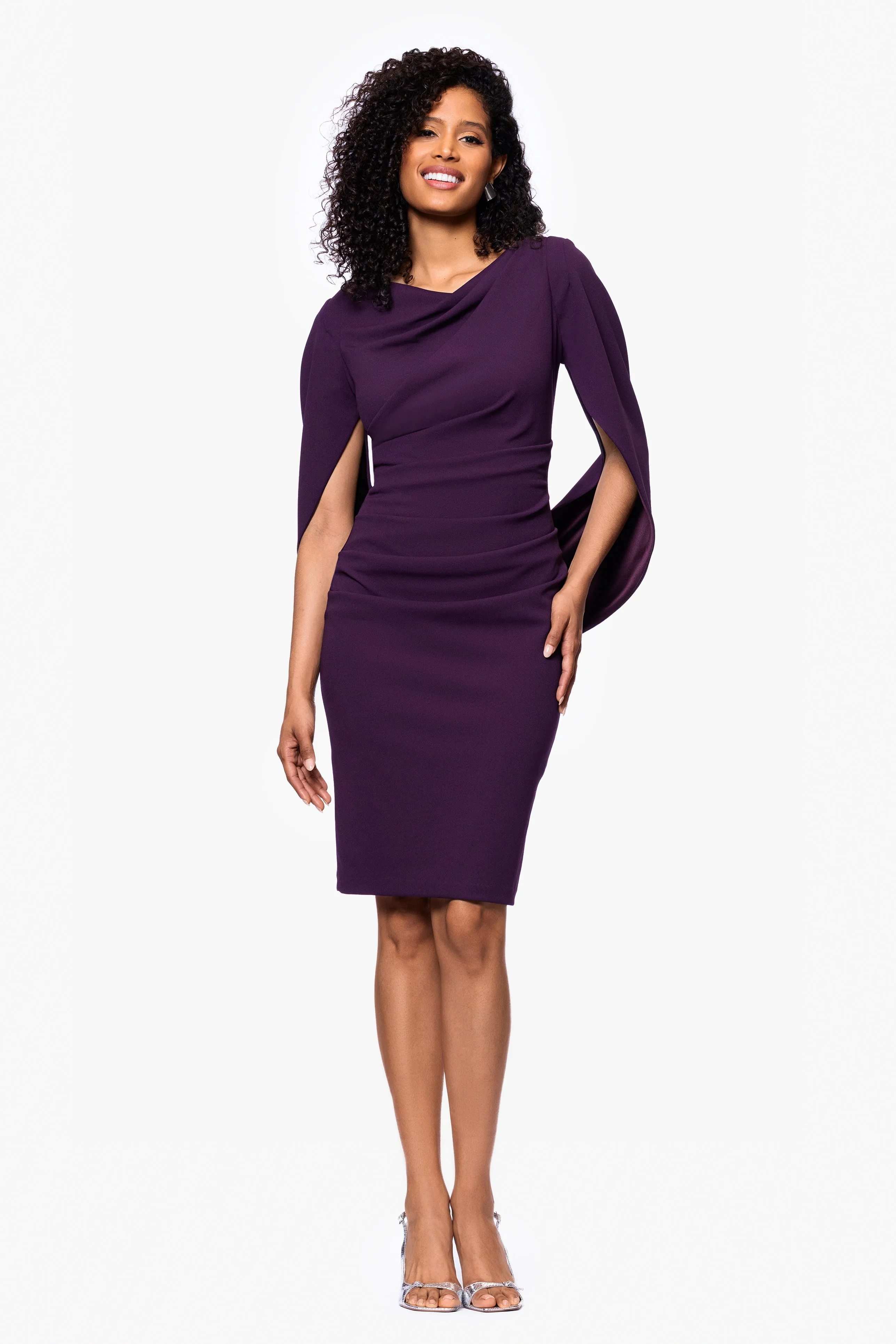 "Jordan" Scuba Crepe Draped Back Short Dress sold by Betsy & Adam