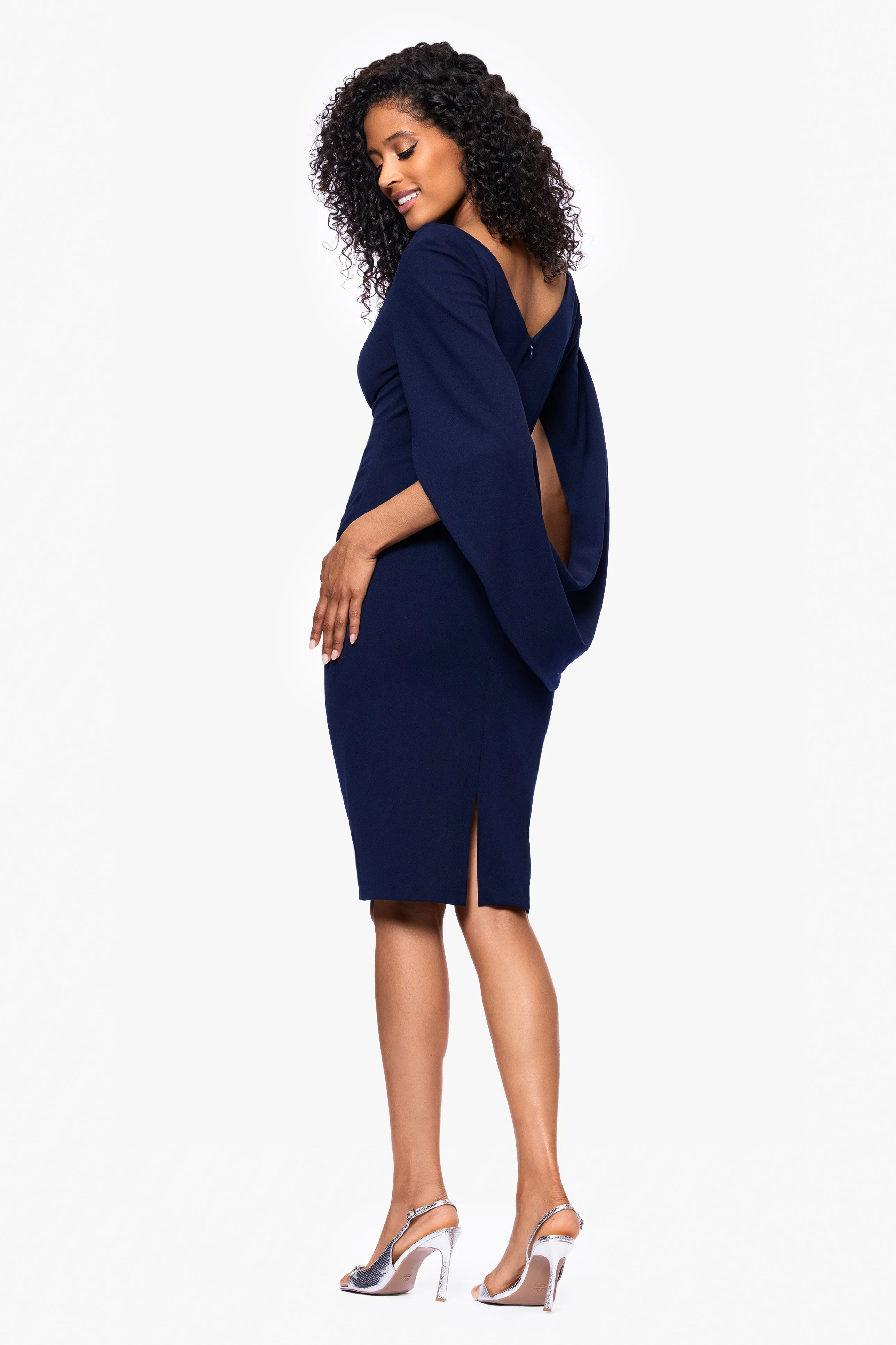 "Jordan" Scuba Crepe Draped Back Short Dress sold by Betsy & Adam product image thumbnail 4