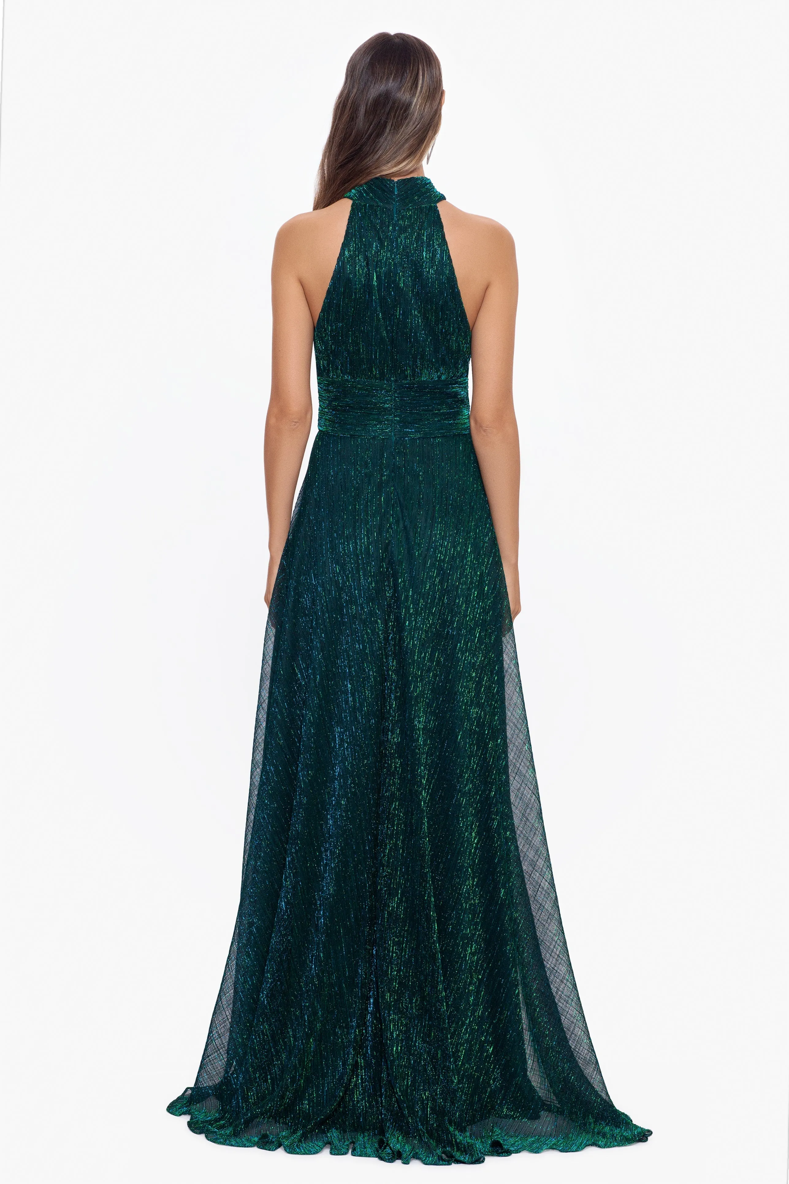 “Stella” Metallic Halter Wrap Skirt Dress sold by Betsy & Adam product image thumbnail 3