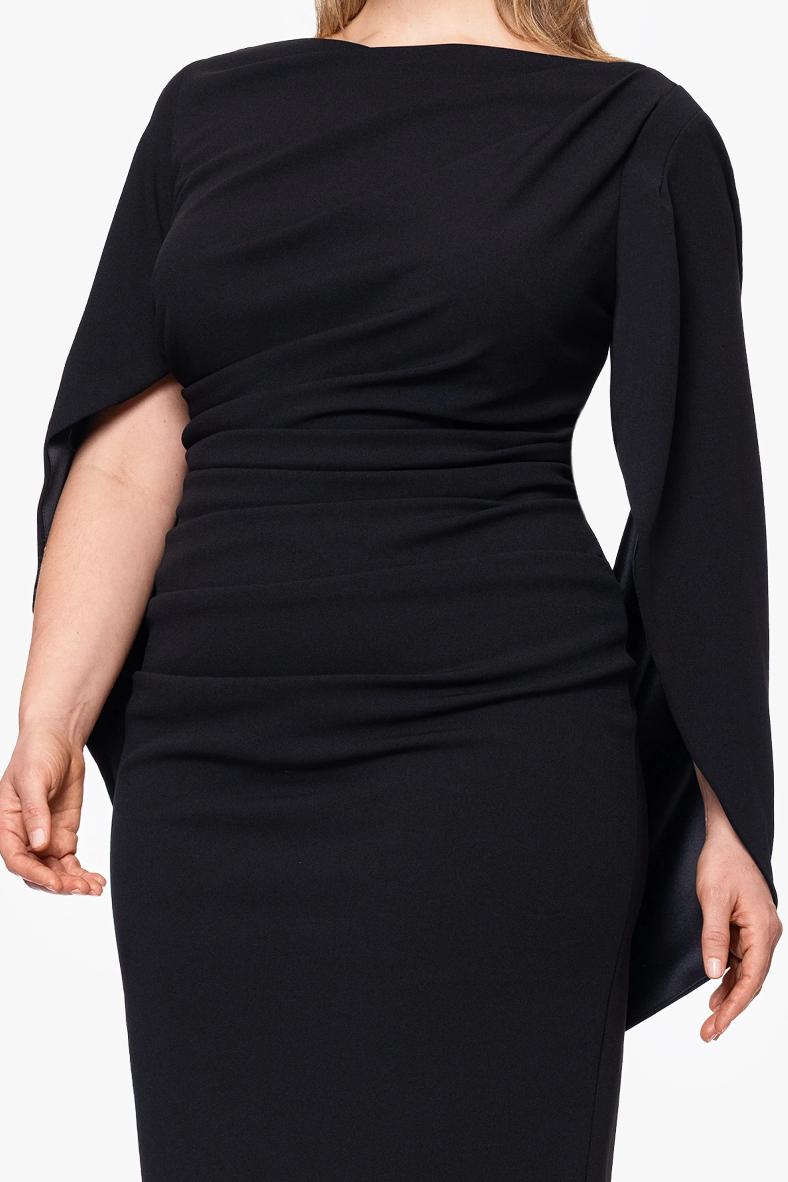 "Jordan" Plus Scuba Crepe Draped Back Short Dress sold by Betsy & Adam product image thumbnail 5