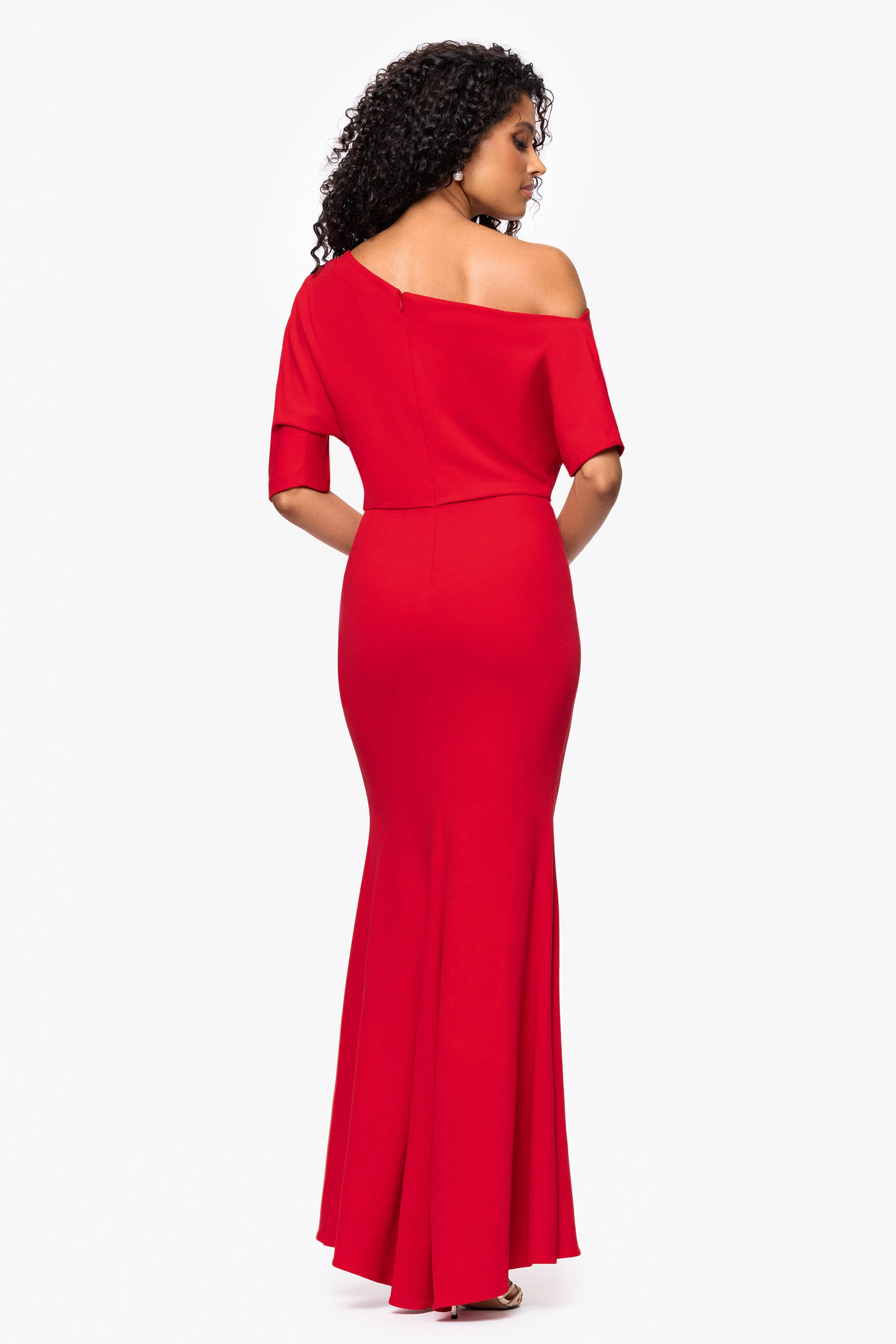 “Madeline” Scuba Crepe Off The Shoulder Dress sold by Betsy & Adam product image thumbnail 3