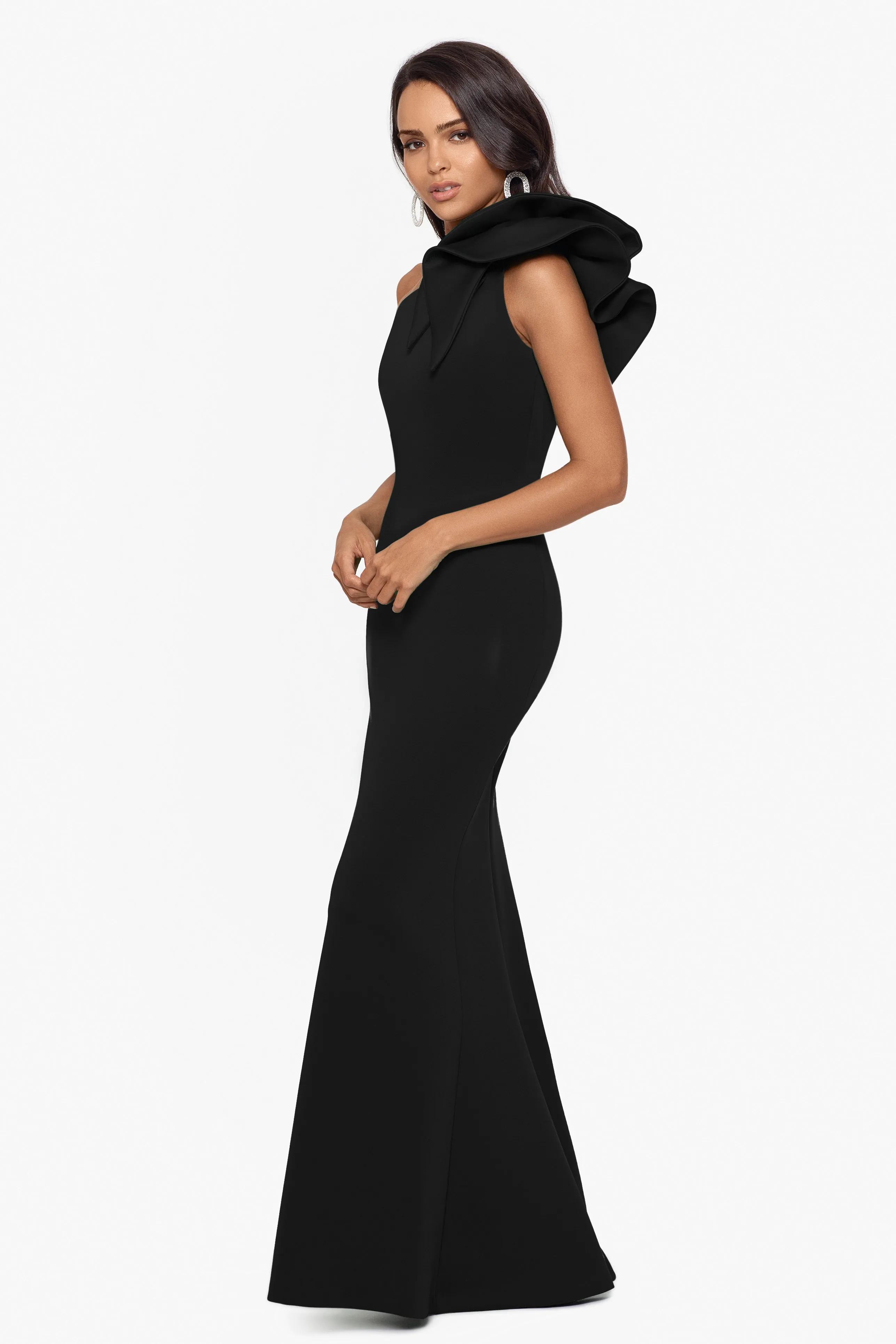 "Daisy" Scuba Crepe One Shoulder Dress sold by Betsy & Adam product image thumbnail 3
