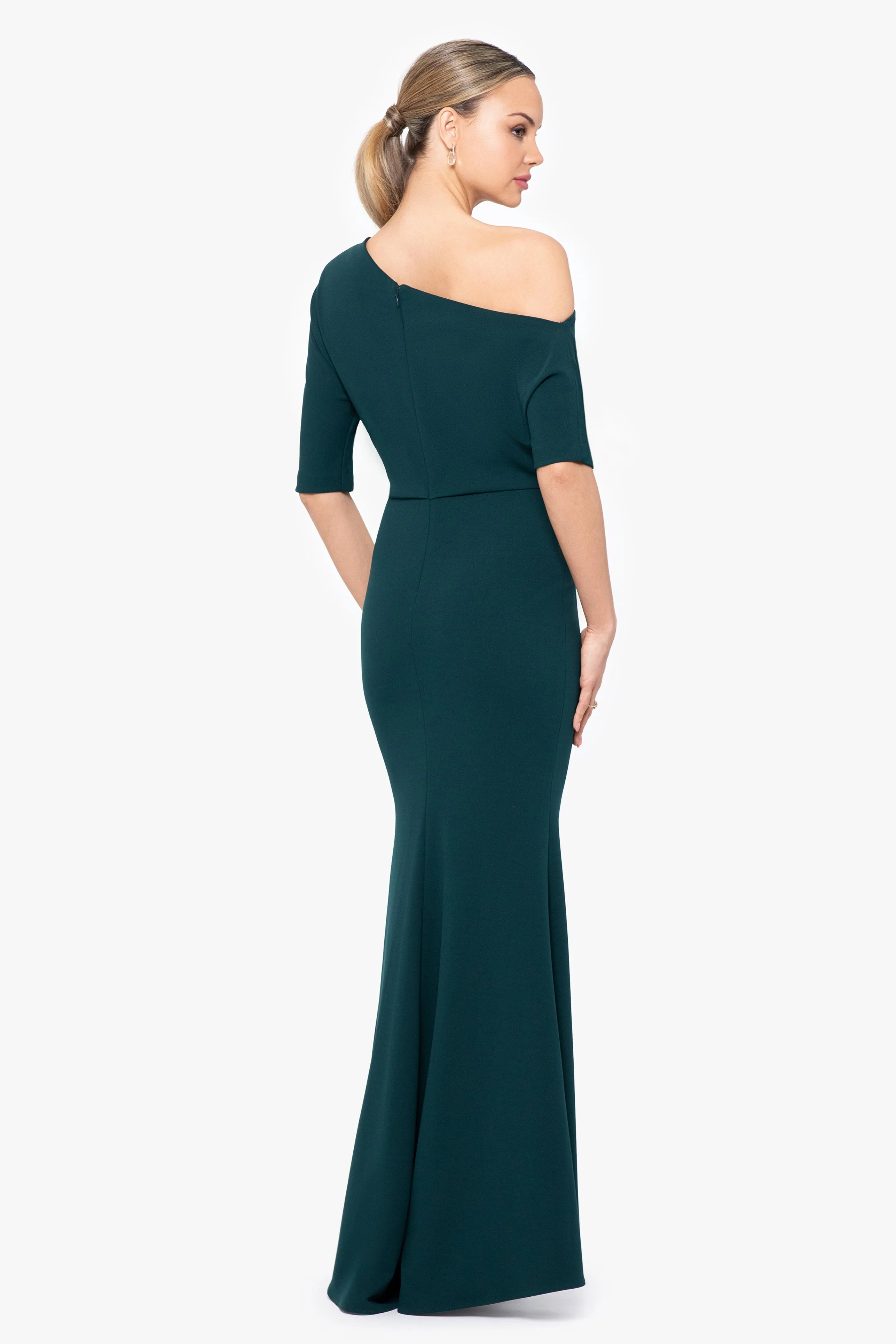 “Madeline” Scuba Crepe Off The Shoulder Dress sold by Betsy & Adam product image thumbnail 3