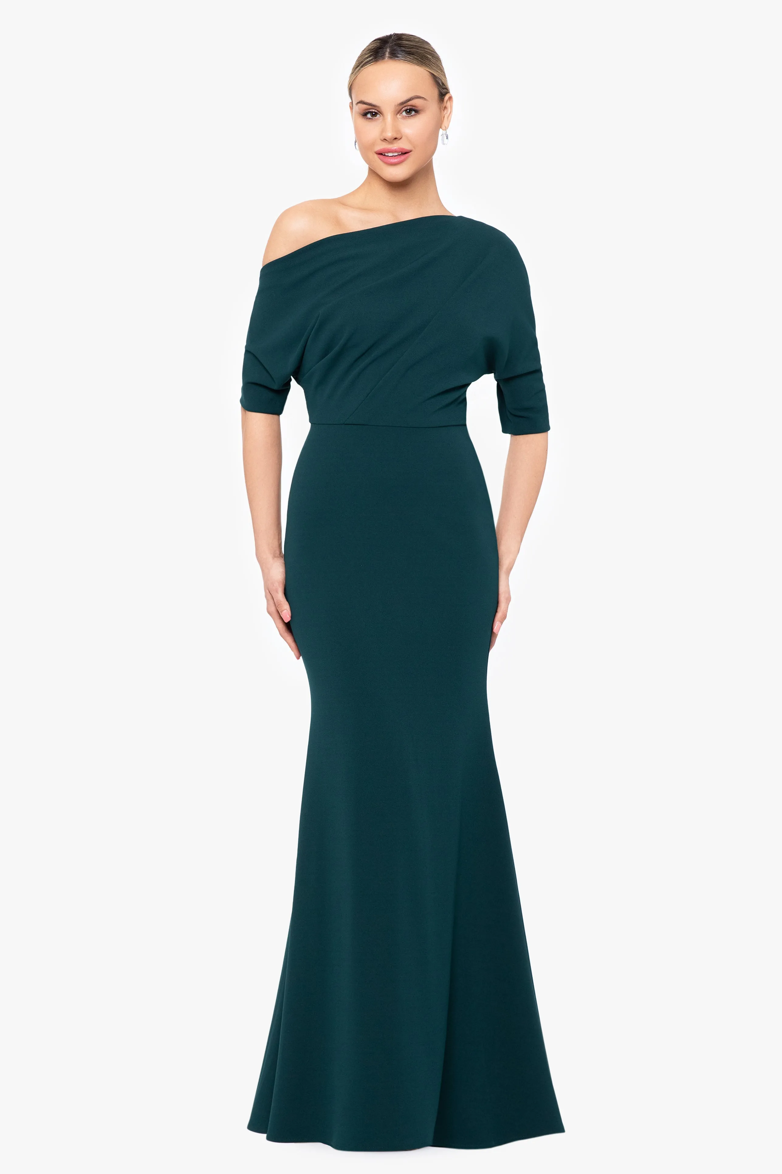 “Madeline” Scuba Crepe Off The Shoulder Dress sold by Betsy & Adam