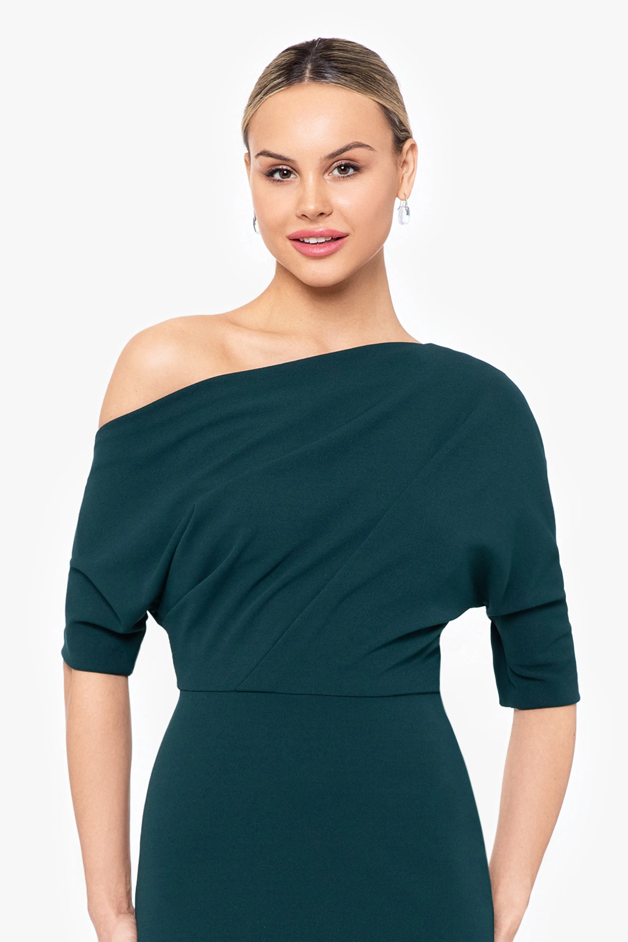 “Madeline” Scuba Crepe Off The Shoulder Dress sold by Betsy & Adam product image thumbnail 2