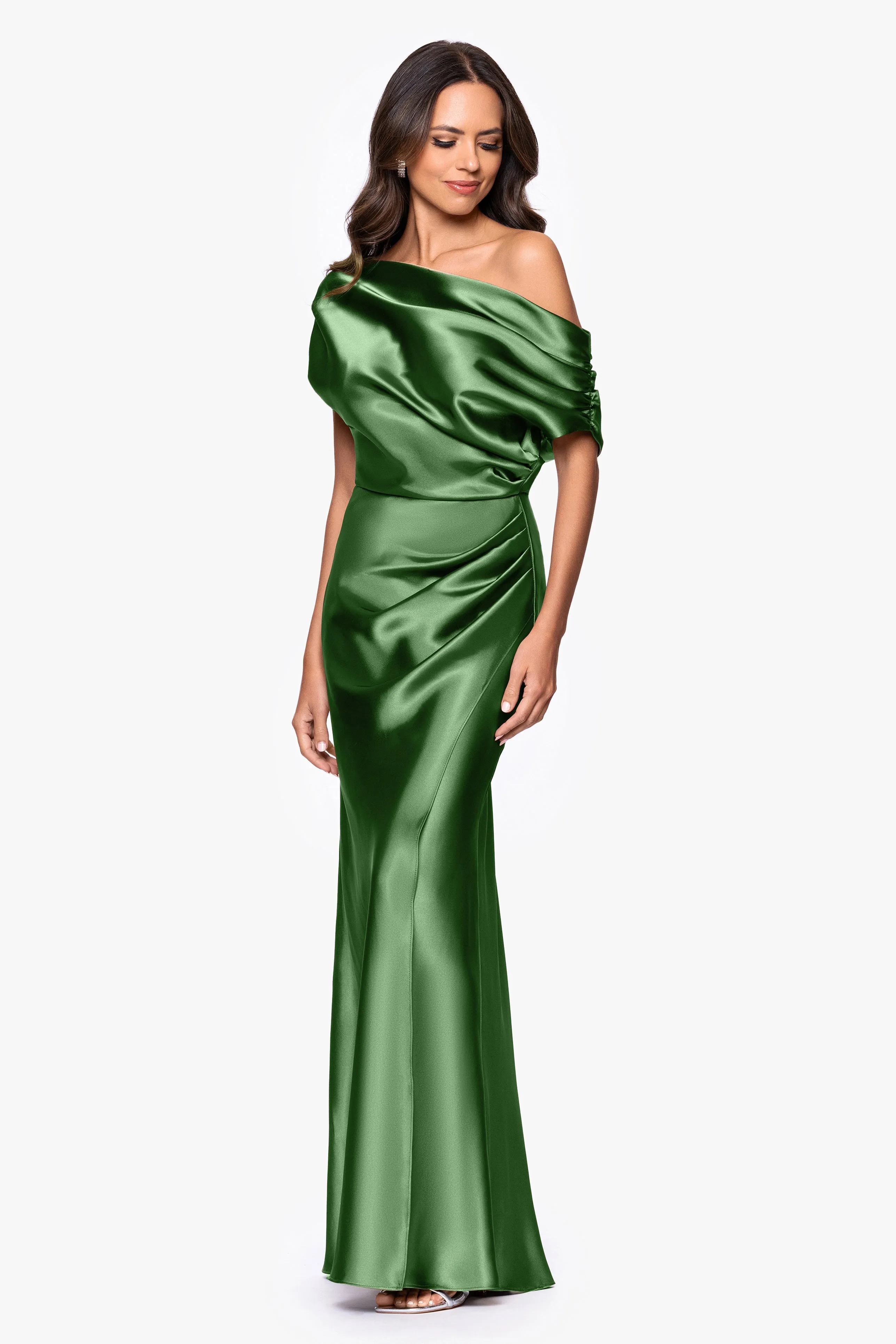 Petite "Sofia" Satin Drop Shoulder Dress sold by Betsy & Adam product image thumbnail 4