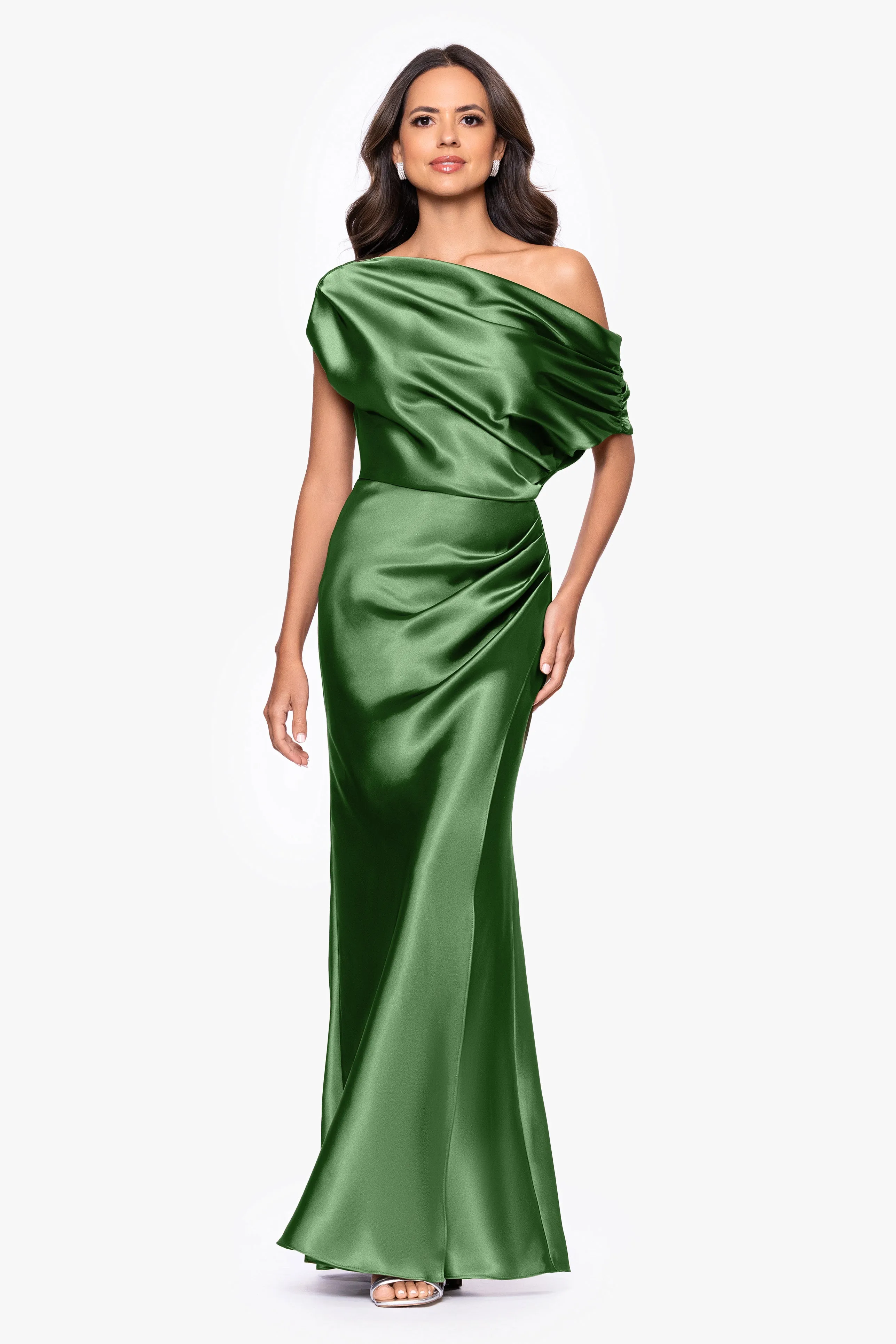 Petite "Sofia" Satin Drop Shoulder Dress sold by Betsy & Adam