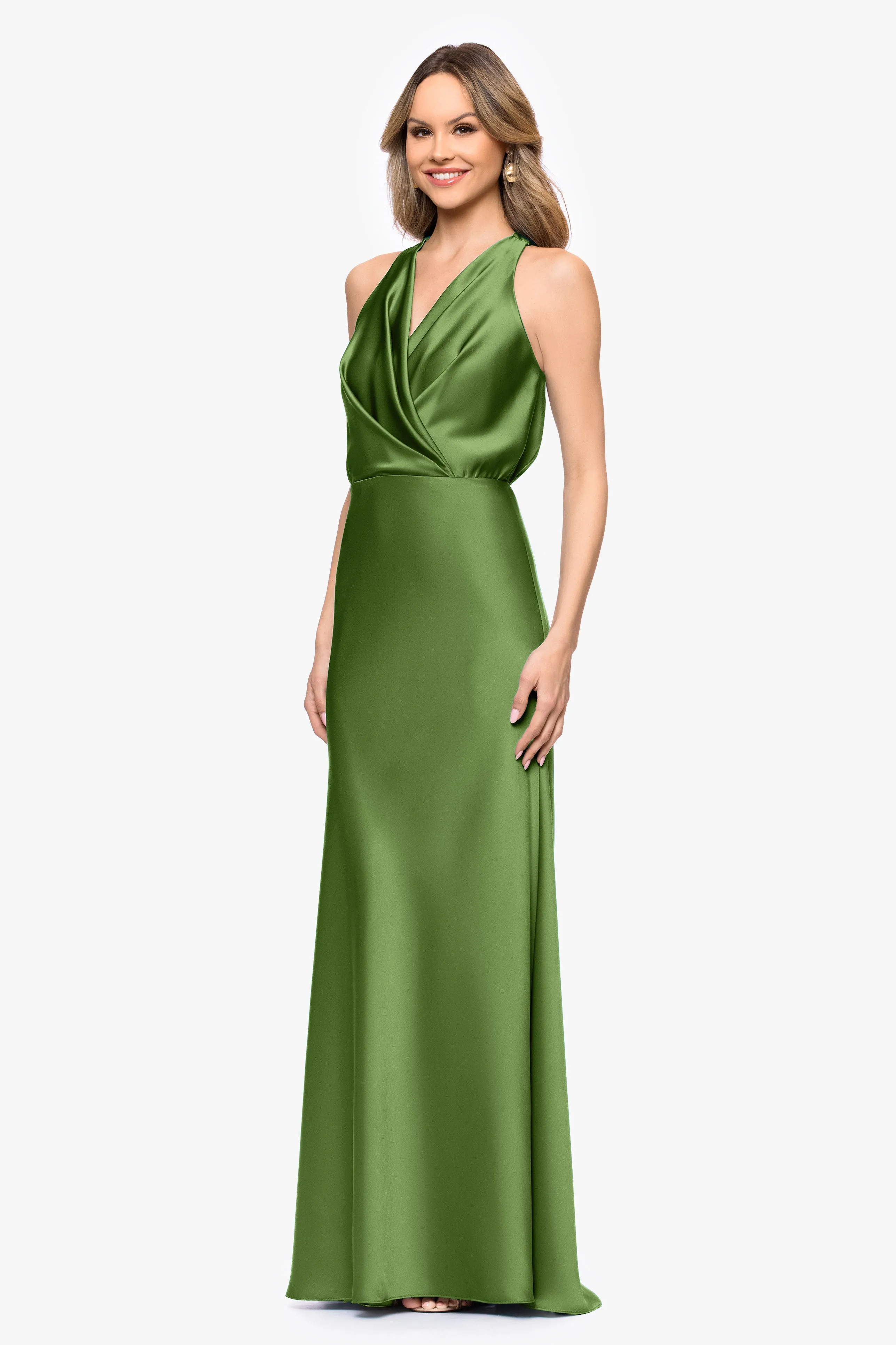 Petite "Zoella" Satin V-Neck Dress sold by Betsy & Adam product image thumbnail 4