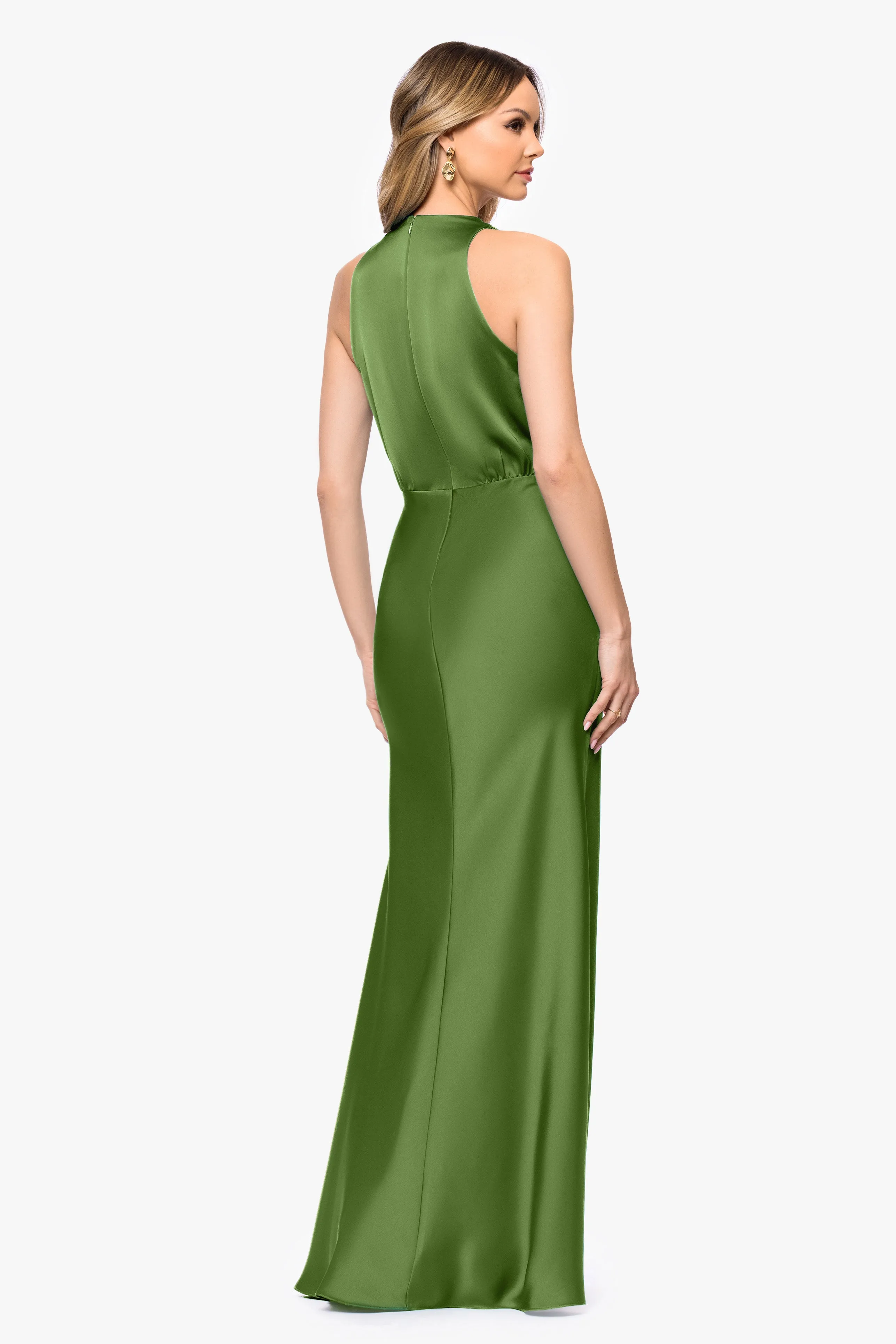 Petite "Zoella" Satin V-Neck Dress sold by Betsy & Adam product image thumbnail 3
