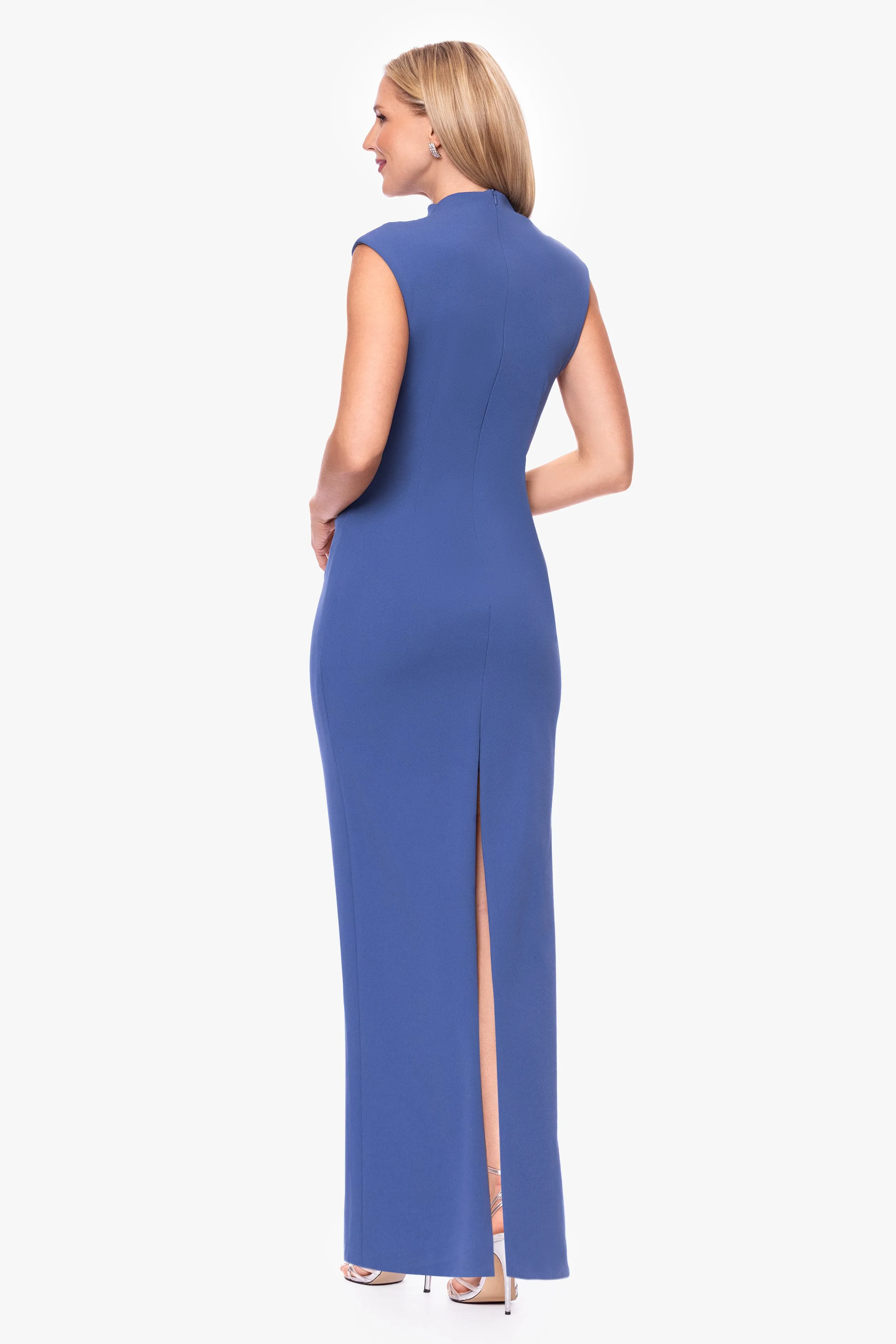Petite “Katalina” Scuba Crepe Ruched Mock Neck Dress sold by Betsy & Adam product image thumbnail 3