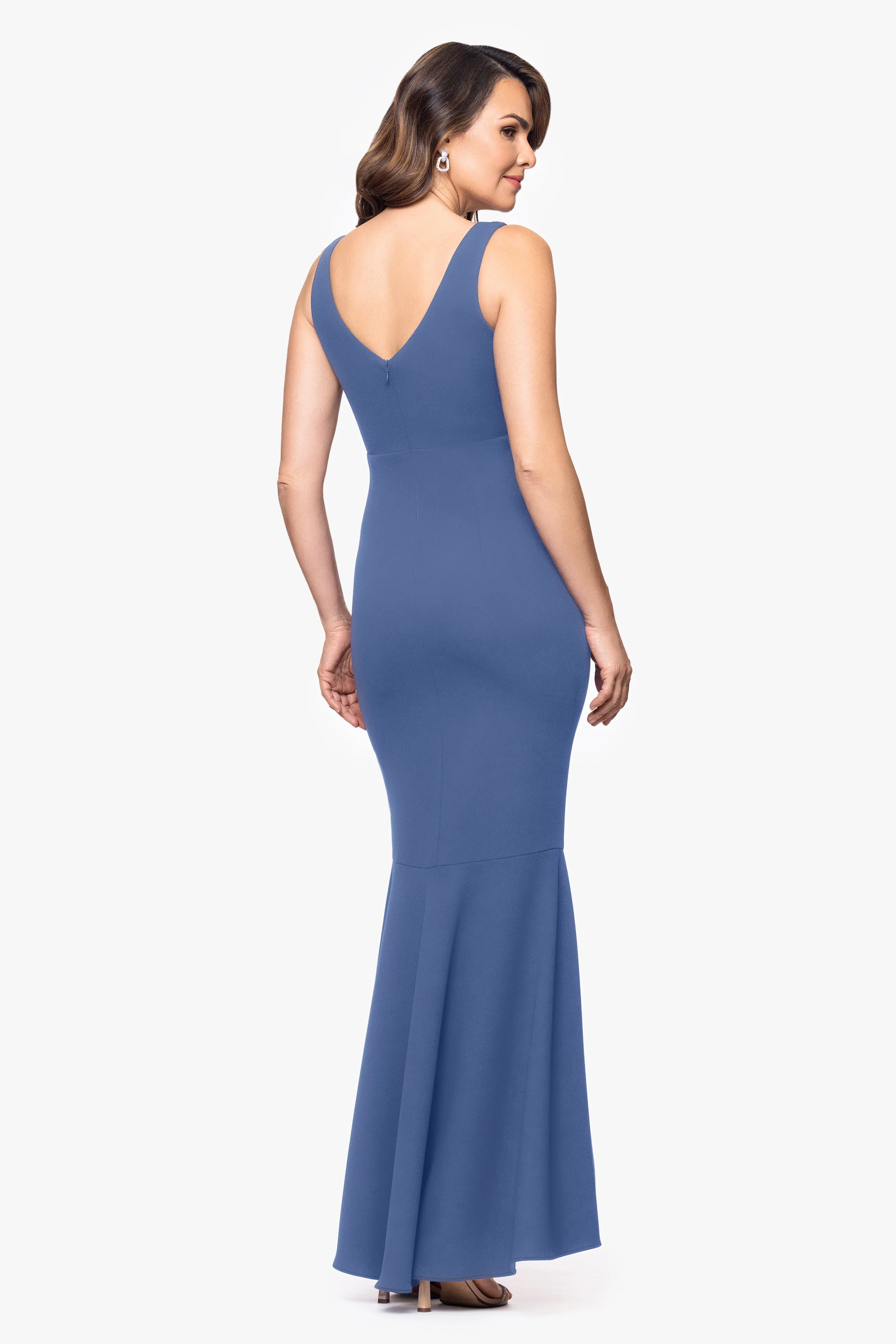 Petite "Candace" V-Neck Hi Low Cascade Dress sold by Betsy & Adam product image thumbnail 3