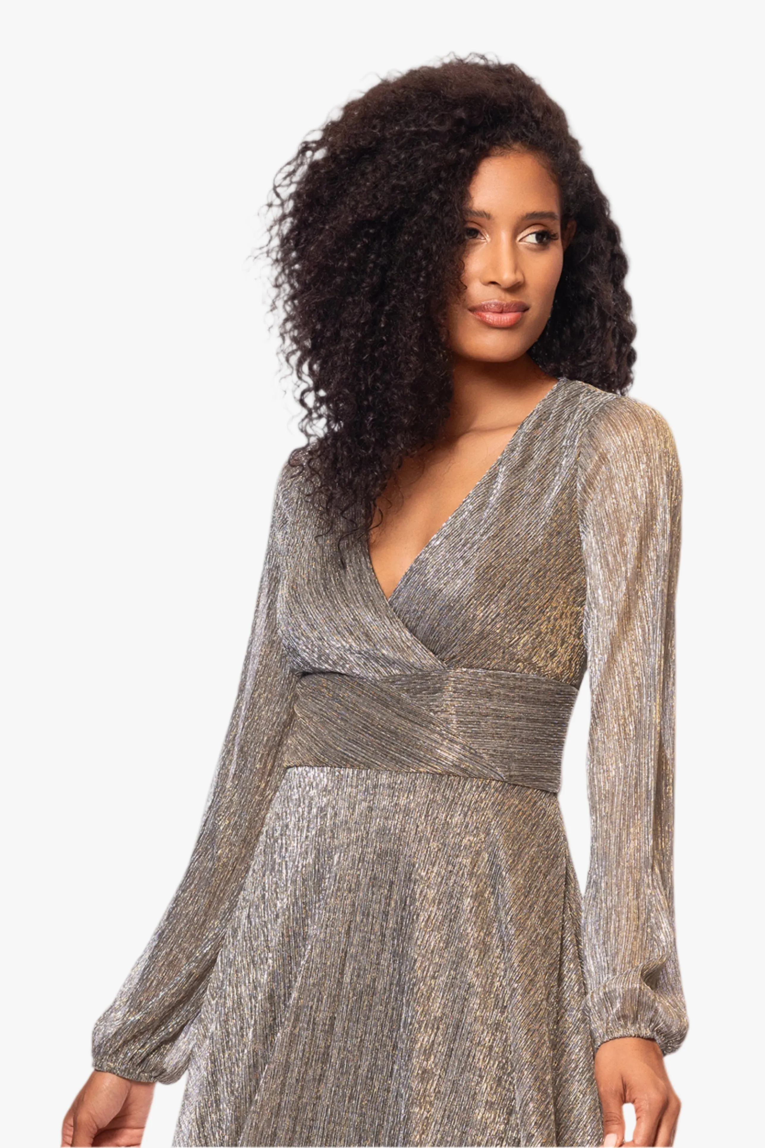 Petite "Alexa" Metallic Knit Long Sleeve Dress sold by Betsy & Adam product image thumbnail 2