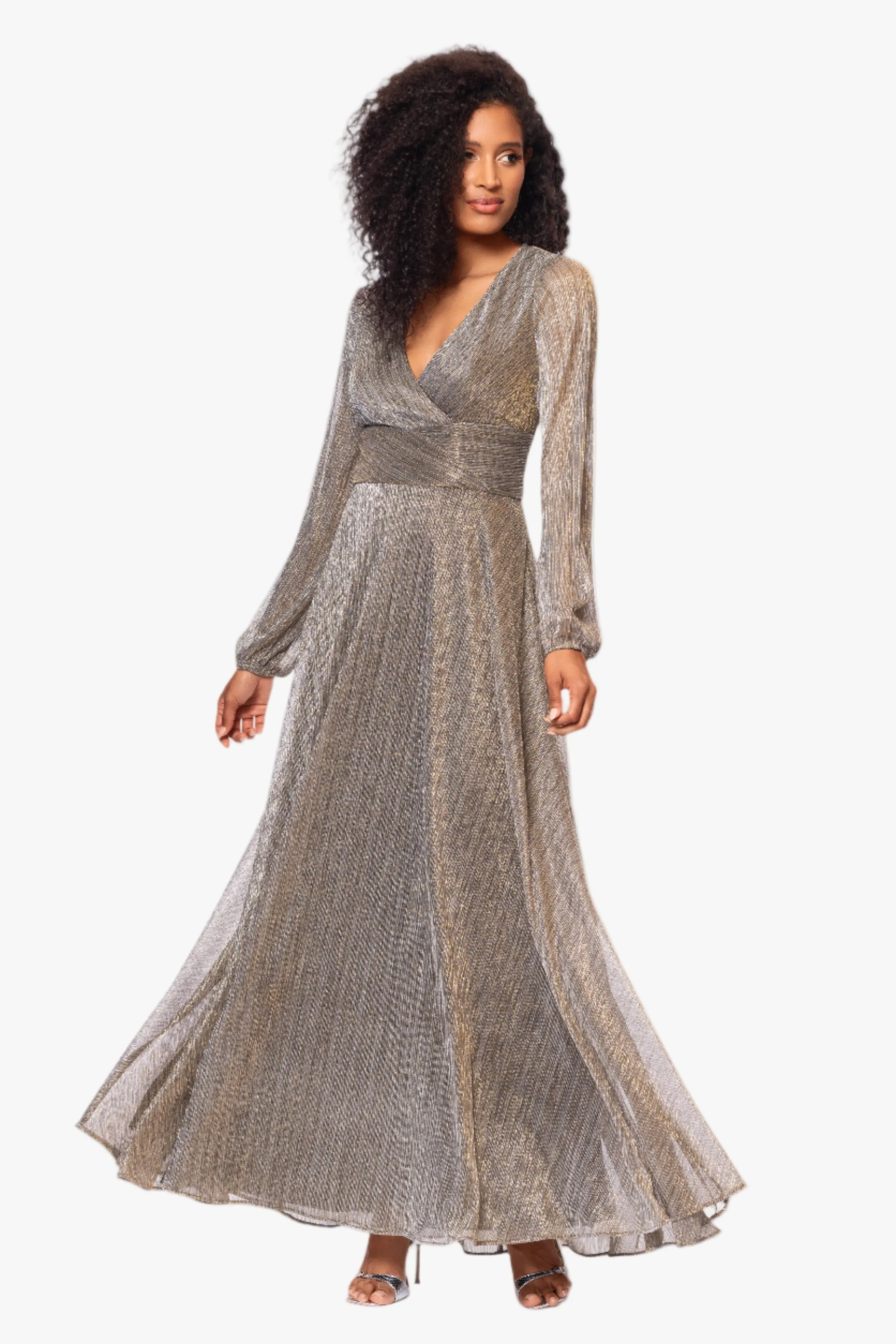 Petite "Alexa" Metallic Knit Long Sleeve Dress sold by Betsy & Adam product image thumbnail 4