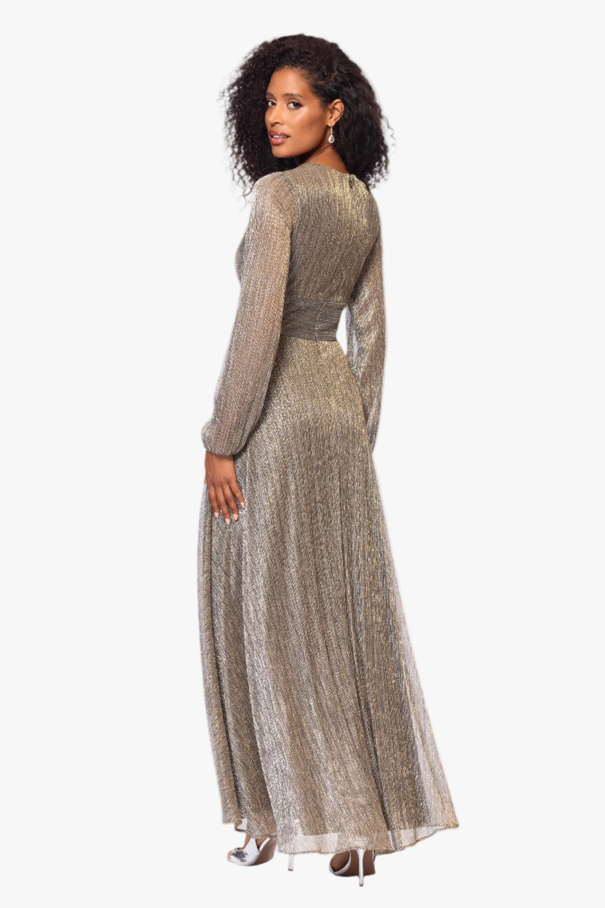 Petite "Alexa" Metallic Knit Long Sleeve Dress sold by Betsy & Adam product image thumbnail 3