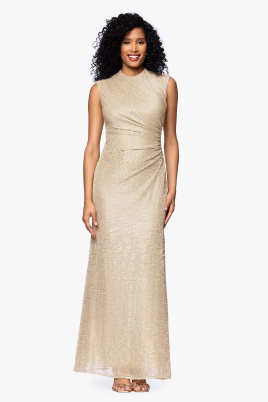 Petite "Bethany" Metallic Ruched Dress made by Betsy & Adam
