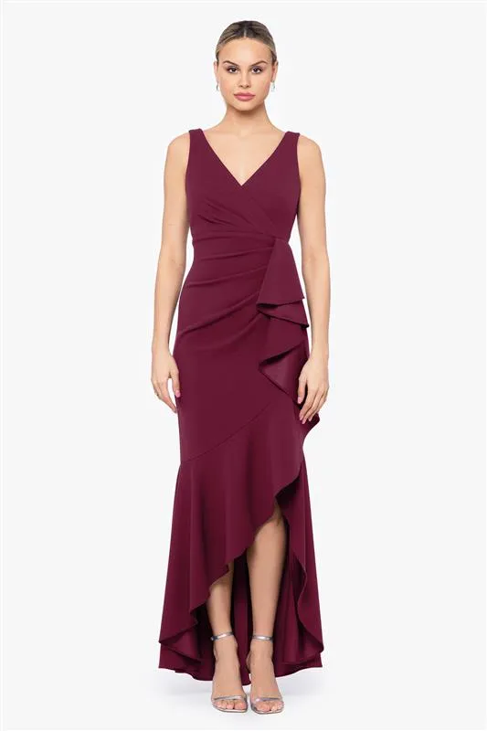 Petite "Candace" V-Neck Hi Low Cascade Dress sold by Betsy & Adam product image thumbnail 5