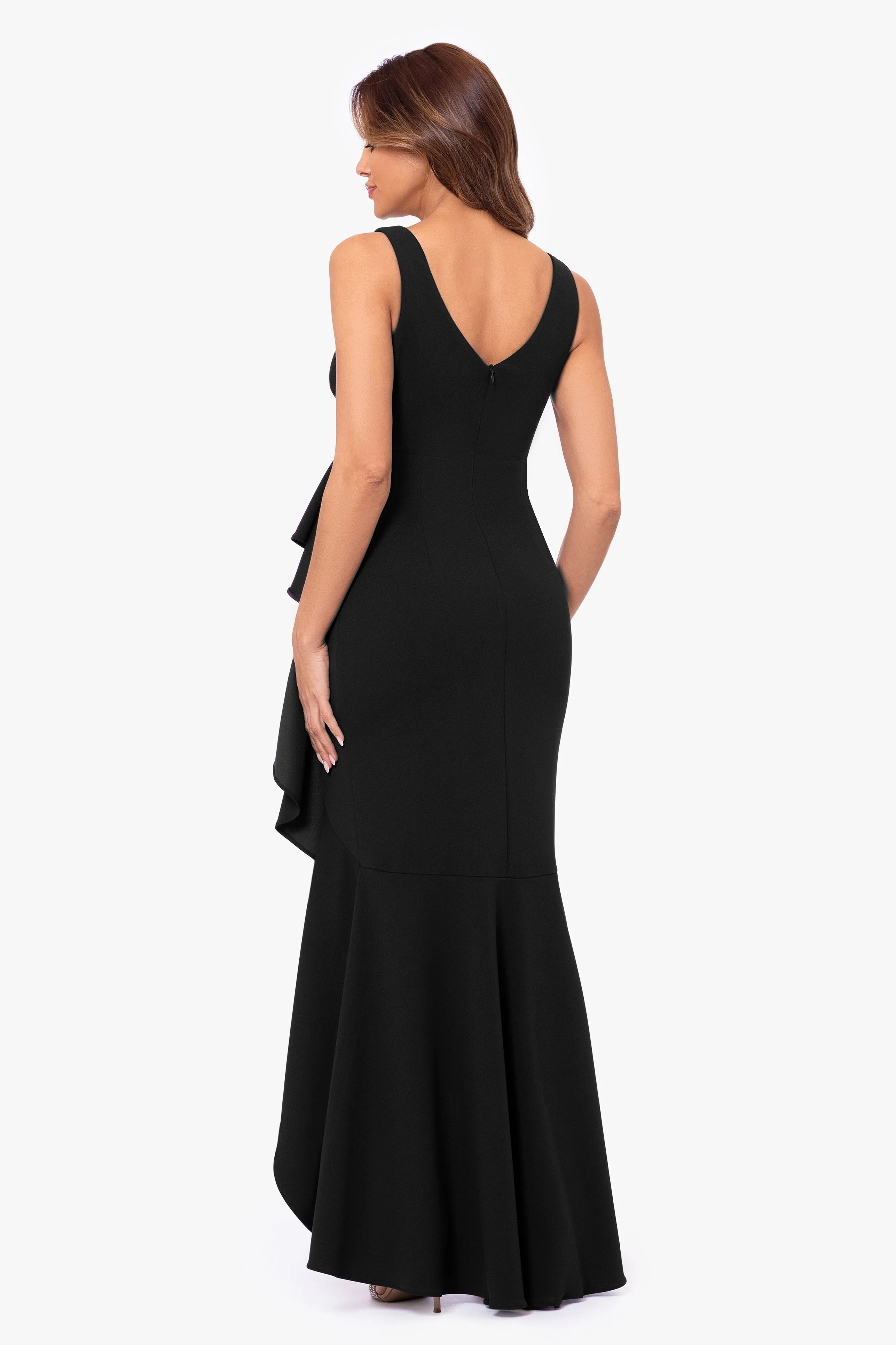 Petite "Candace" V-Neck Hi Low Cascade Dress sold by Betsy & Adam product image thumbnail 3