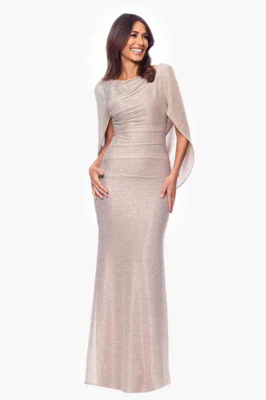 Petite "Celine" Metallic Knit Boat Neck Dress made by Betsy & Adam