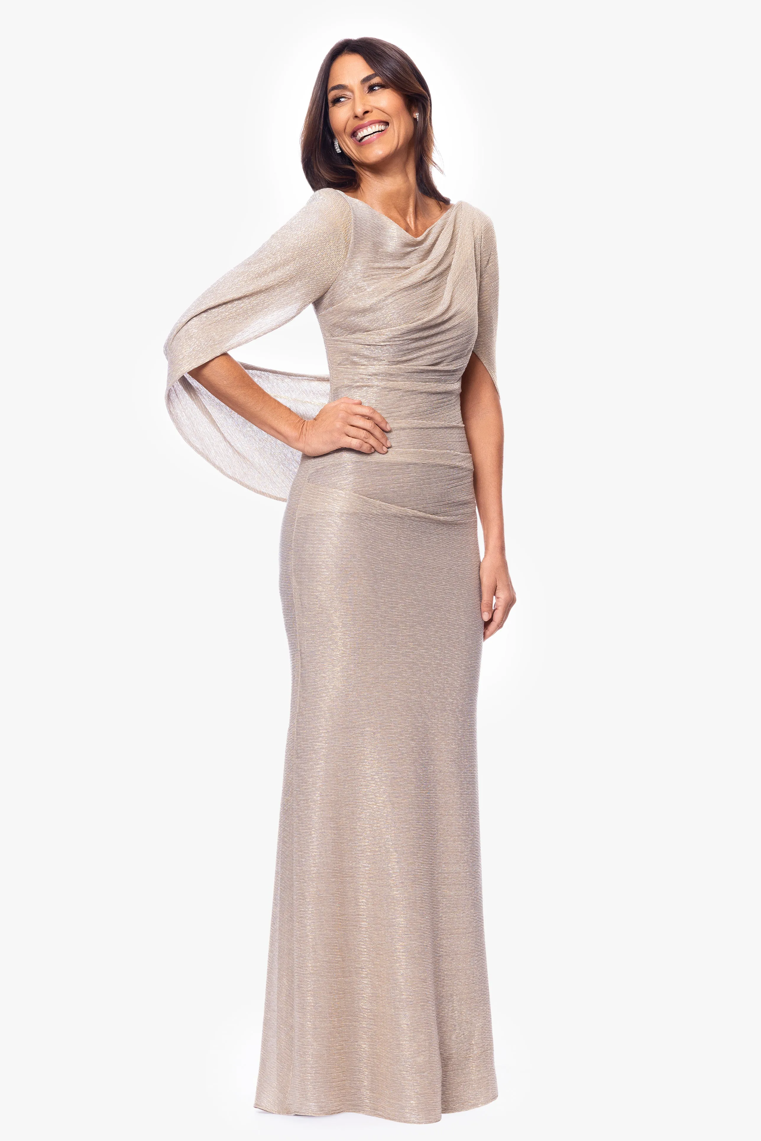 Petite "Celine" Metallic Knit Boat Neck Dress sold by Betsy & Adam product image thumbnail 4