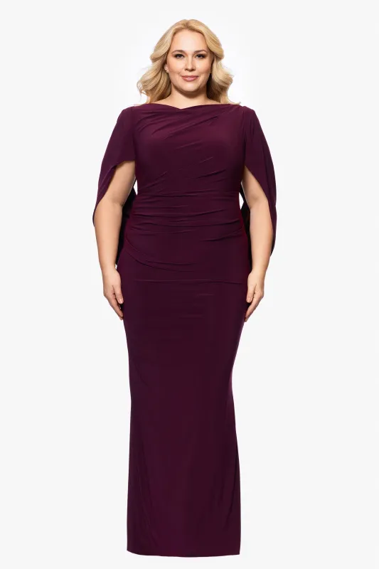 Plus “Miriam” Jersey Knit Draped Back Dress made by Betsy & Adam