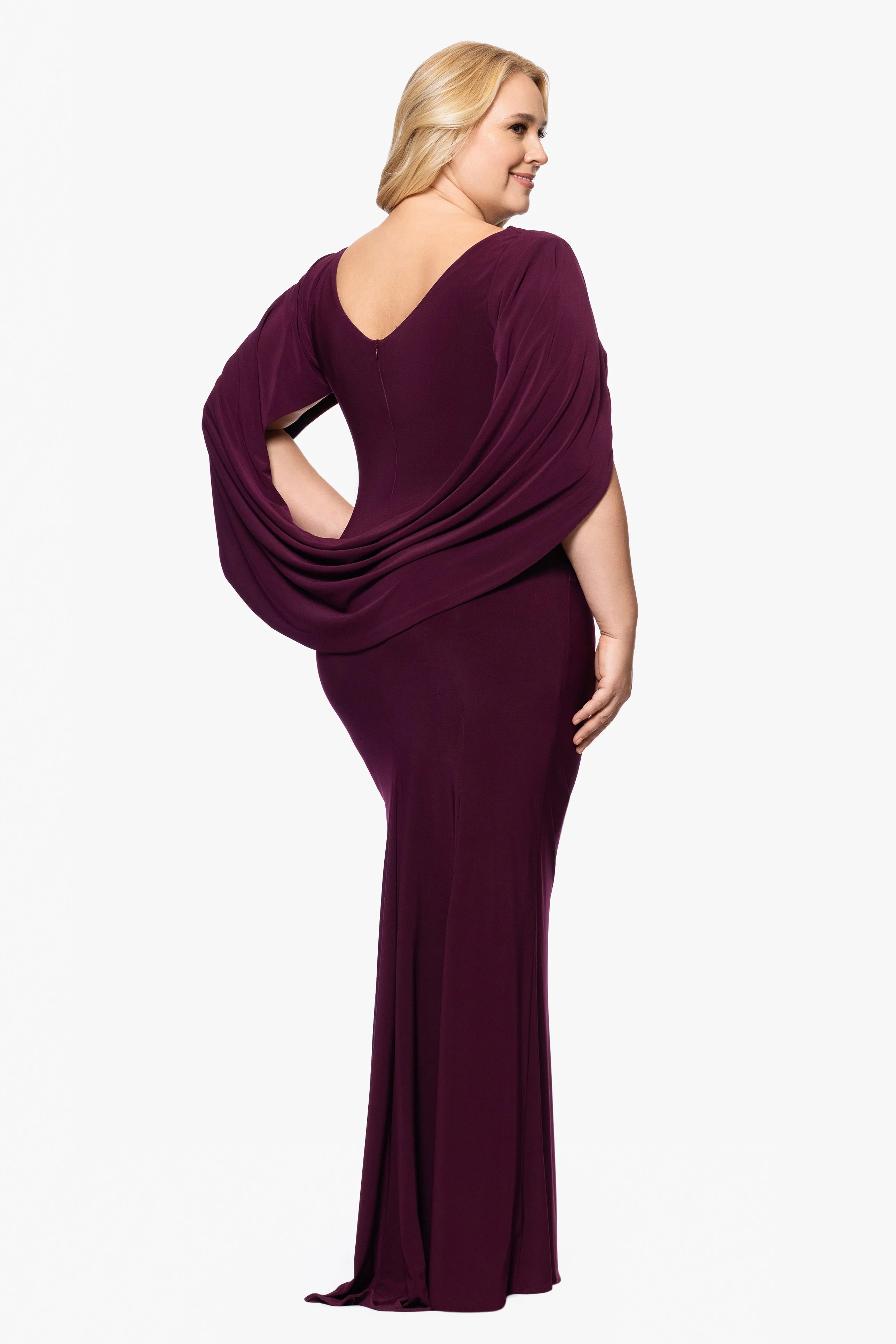 Plus “Miriam” Jersey Knit Draped Back Dress sold by Betsy & Adam product image thumbnail 3