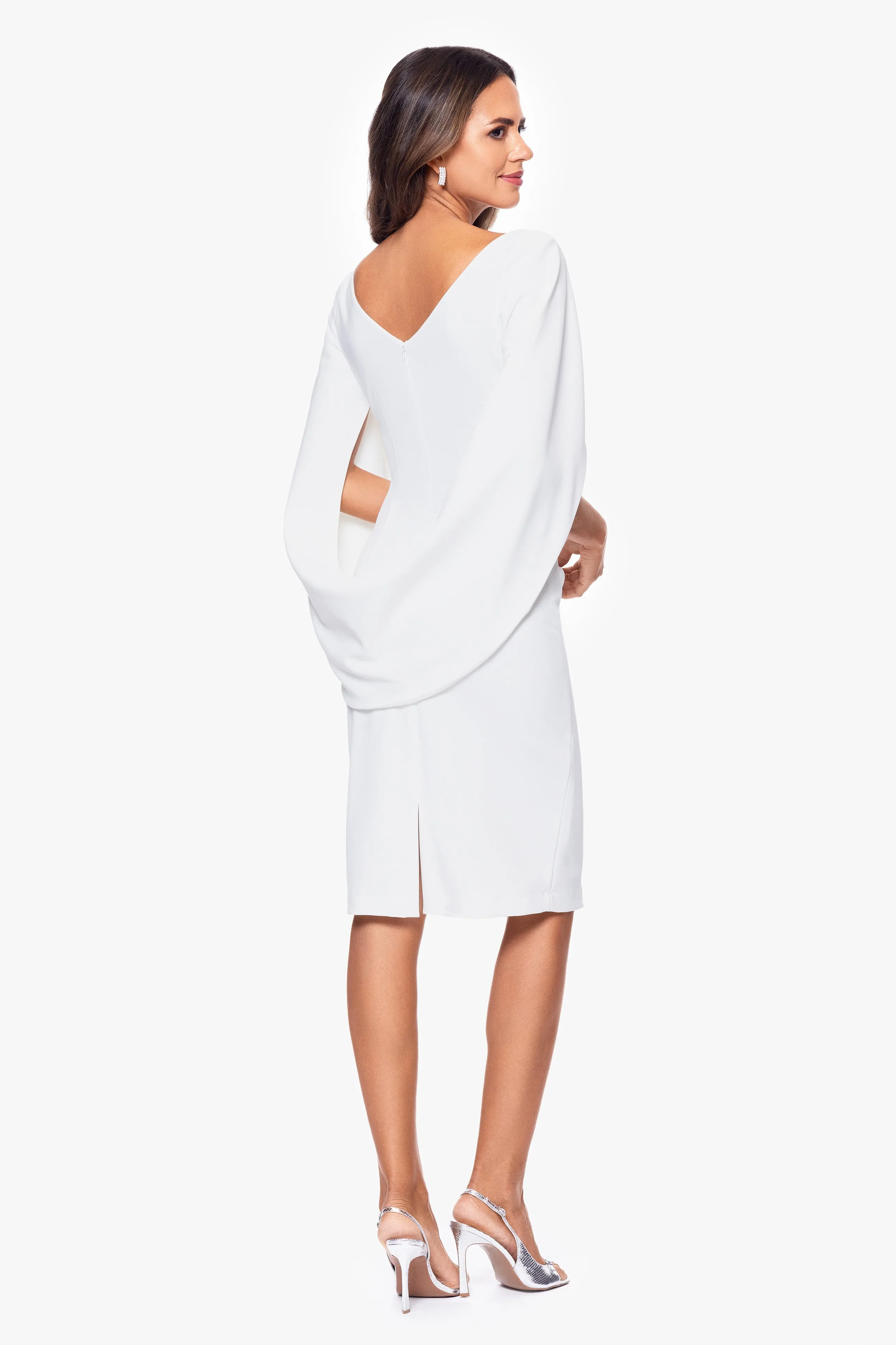 Petite "Jordan" Scuba Crepe Draped Back Short Dress sold by Betsy & Adam product image thumbnail 3