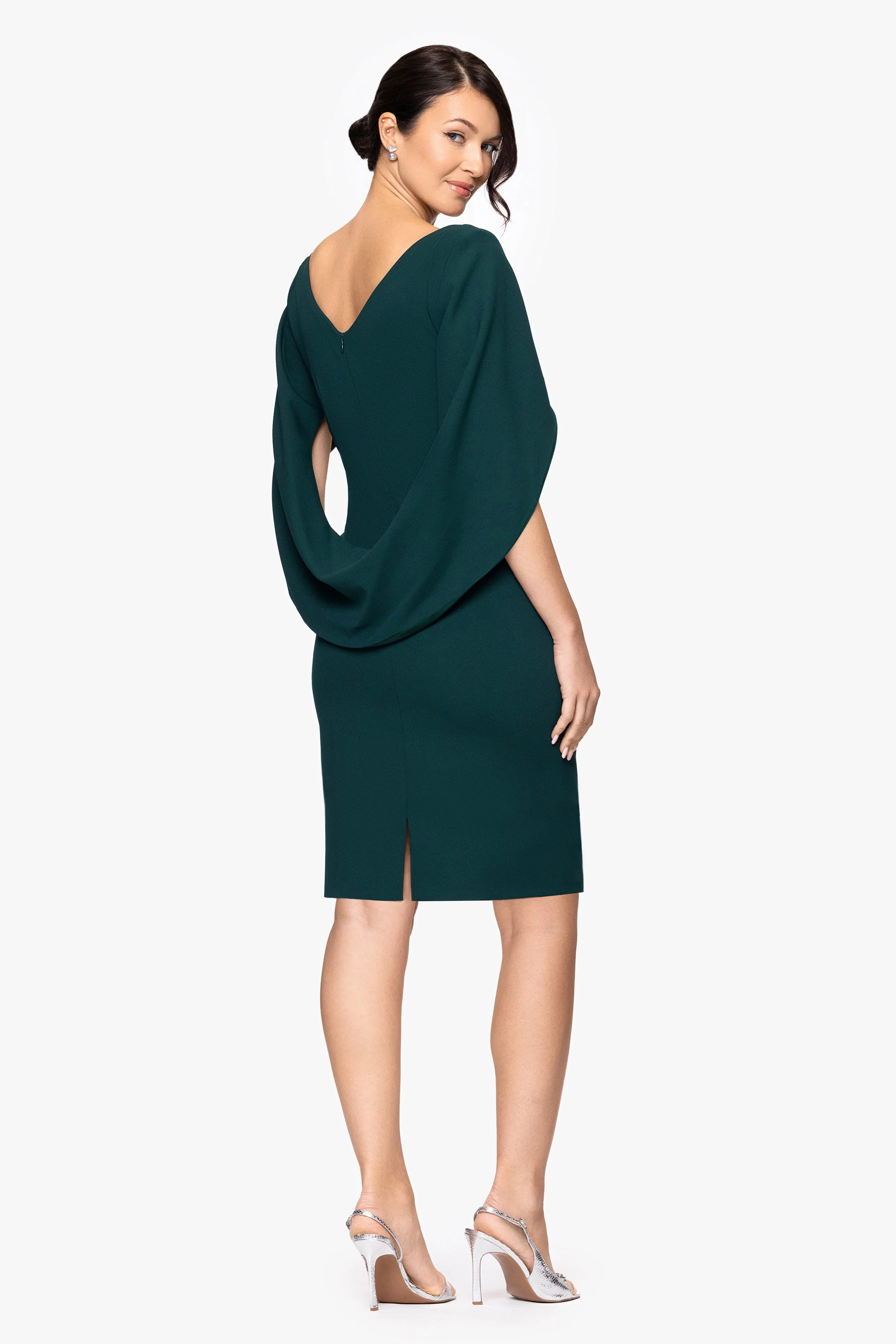 Petite "Jordan" Scuba Crepe Draped Back Short Dress sold by Betsy & Adam product image thumbnail 3