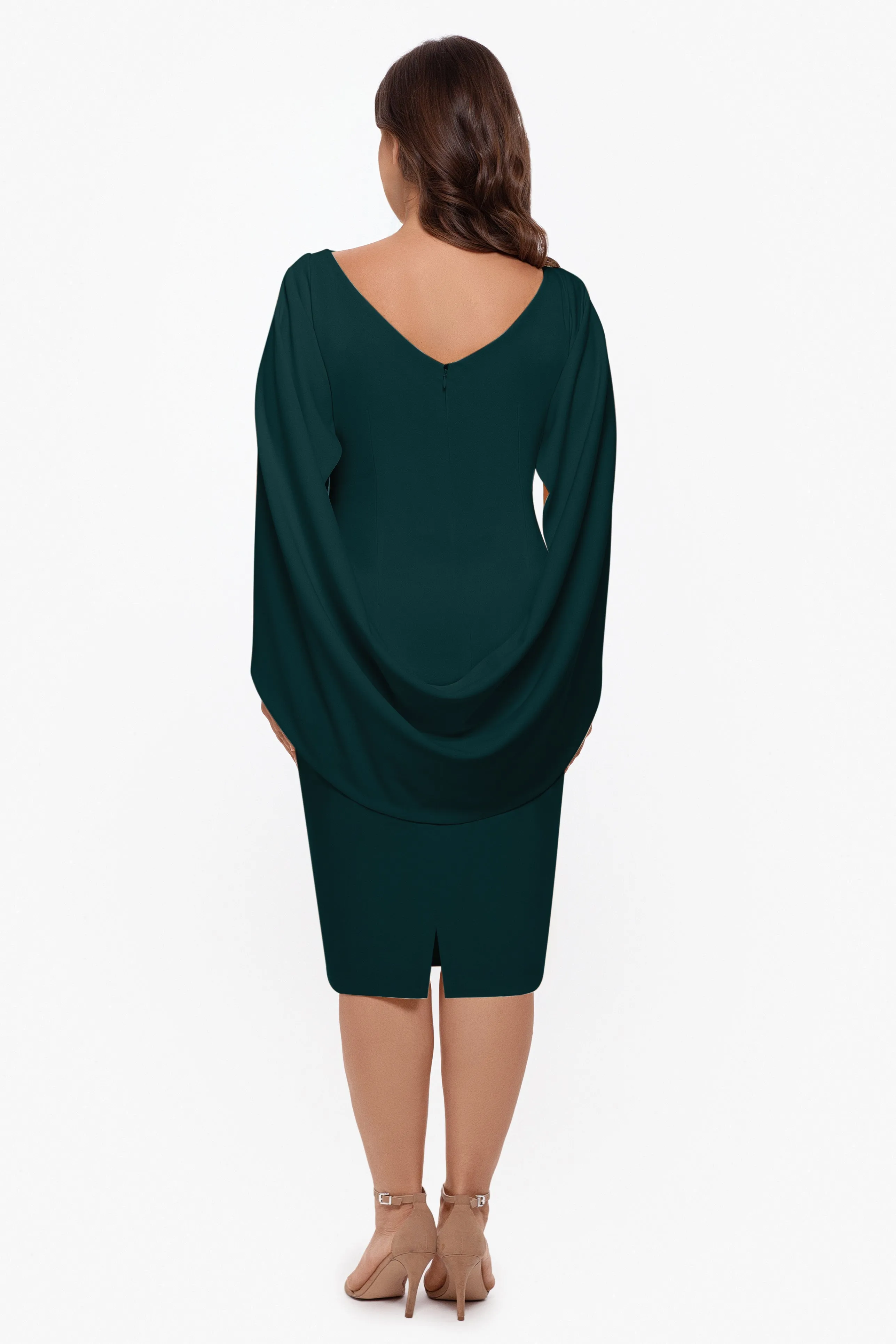 Plus "Jordan" Scuba Crepe Draped Back Short Dress sold by Betsy & Adam product image thumbnail 5