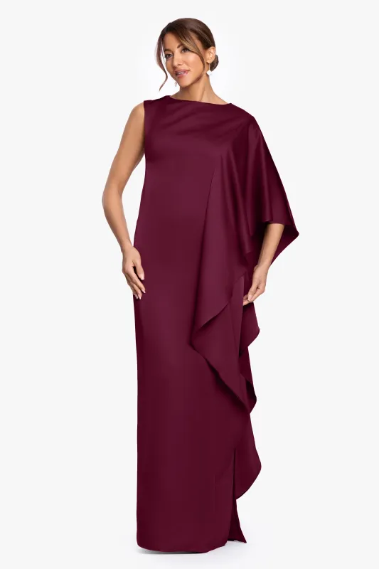 "Annie" Satin Kaftan Side Ruffle Dress made by Betsy & Adam