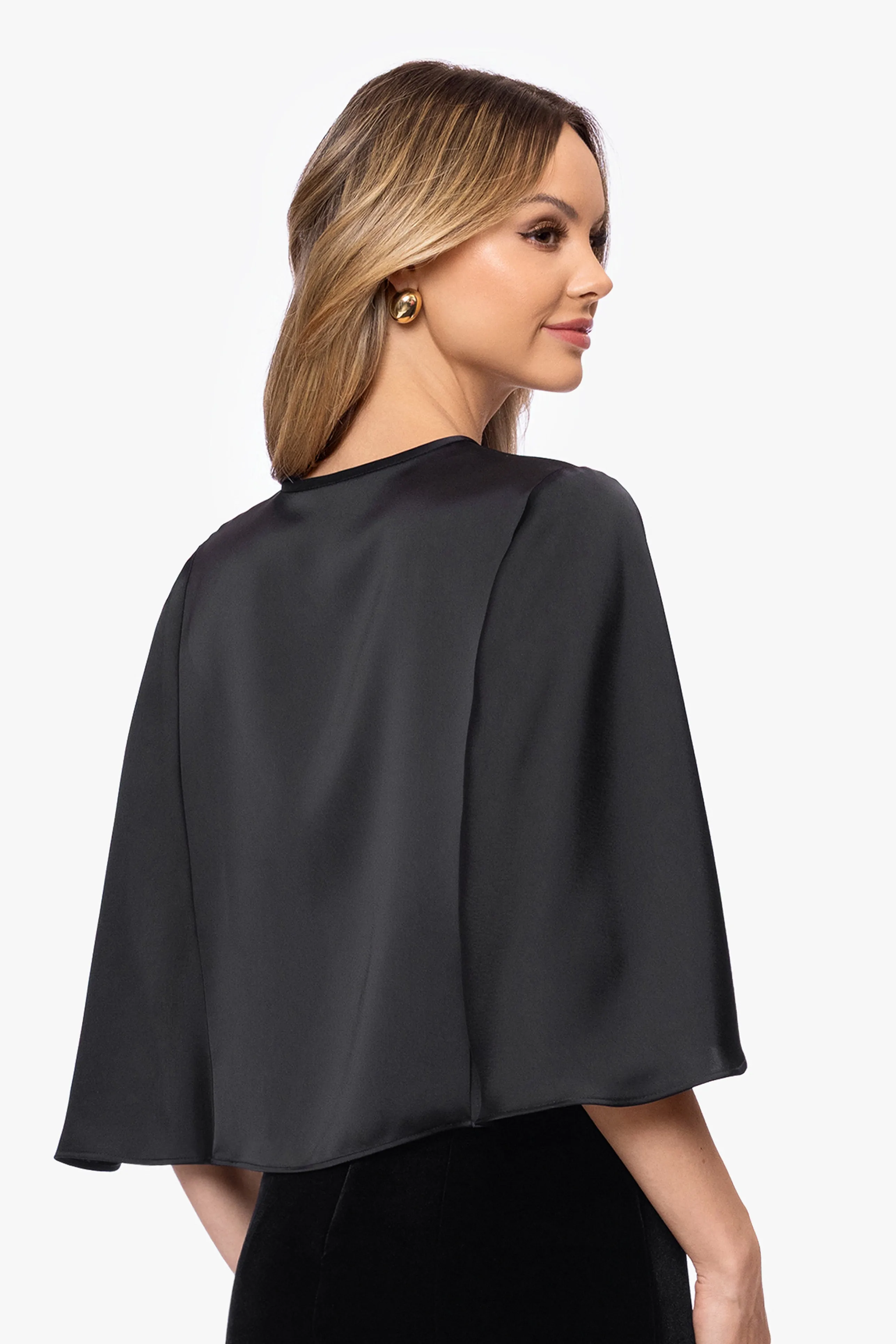 "Bella" Satin Cape Shawl Wrap sold by Betsy & Adam product image thumbnail 3