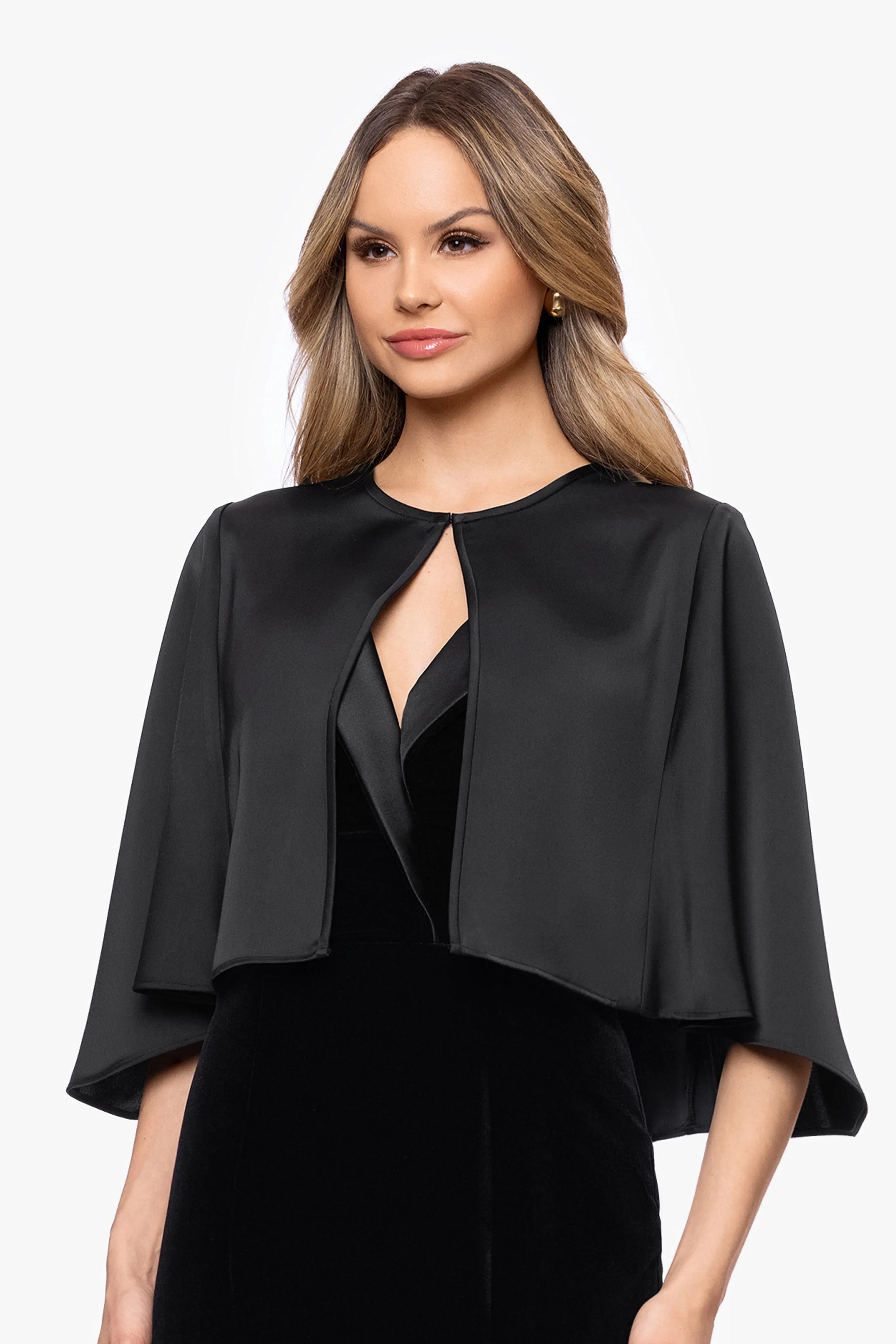 "Bella" Satin Cape Shawl Wrap sold by Betsy & Adam product image thumbnail 4