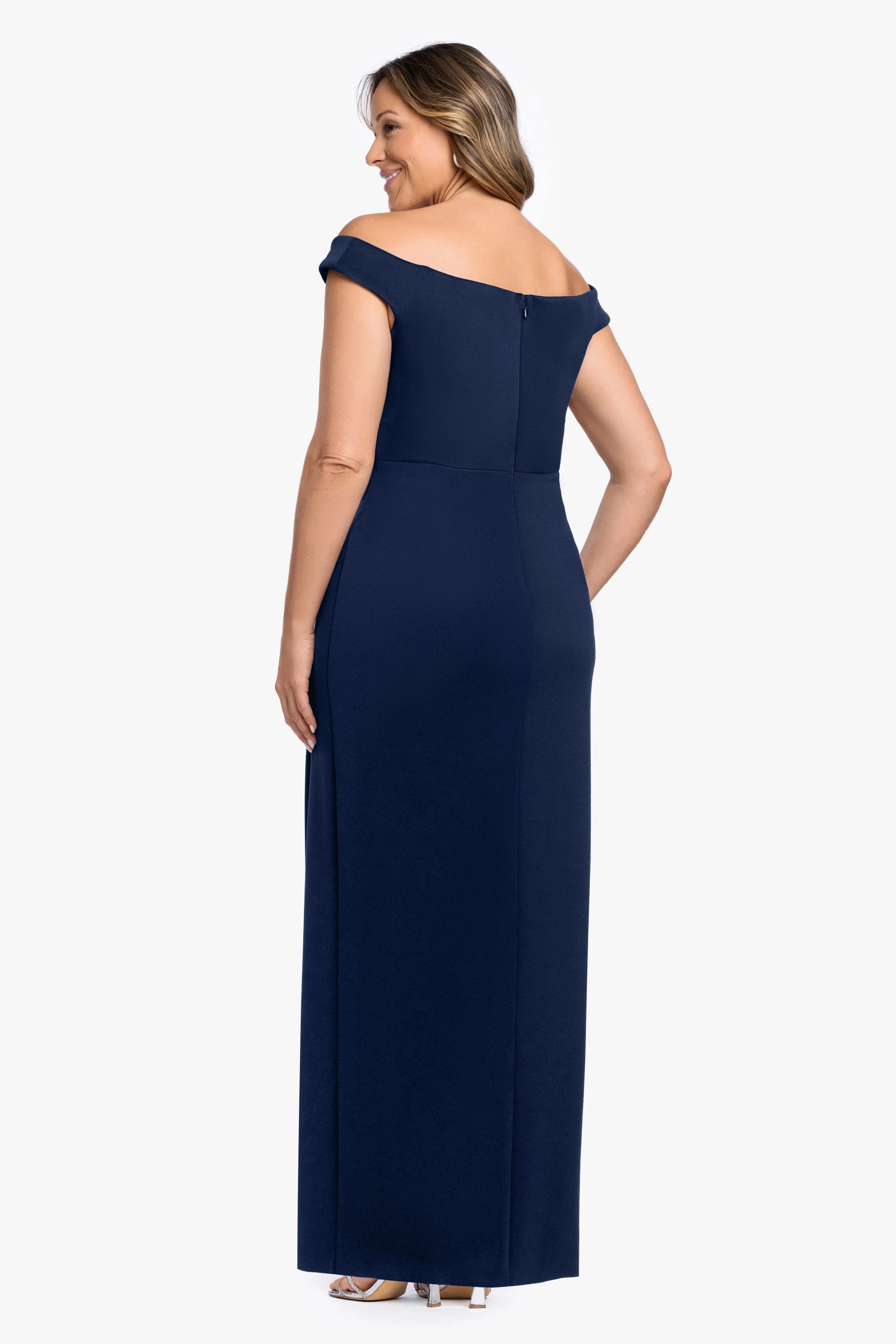 Plus "Shiloh" Techno Scuba Off Shoulder Dress sold by Betsy & Adam product image thumbnail 3