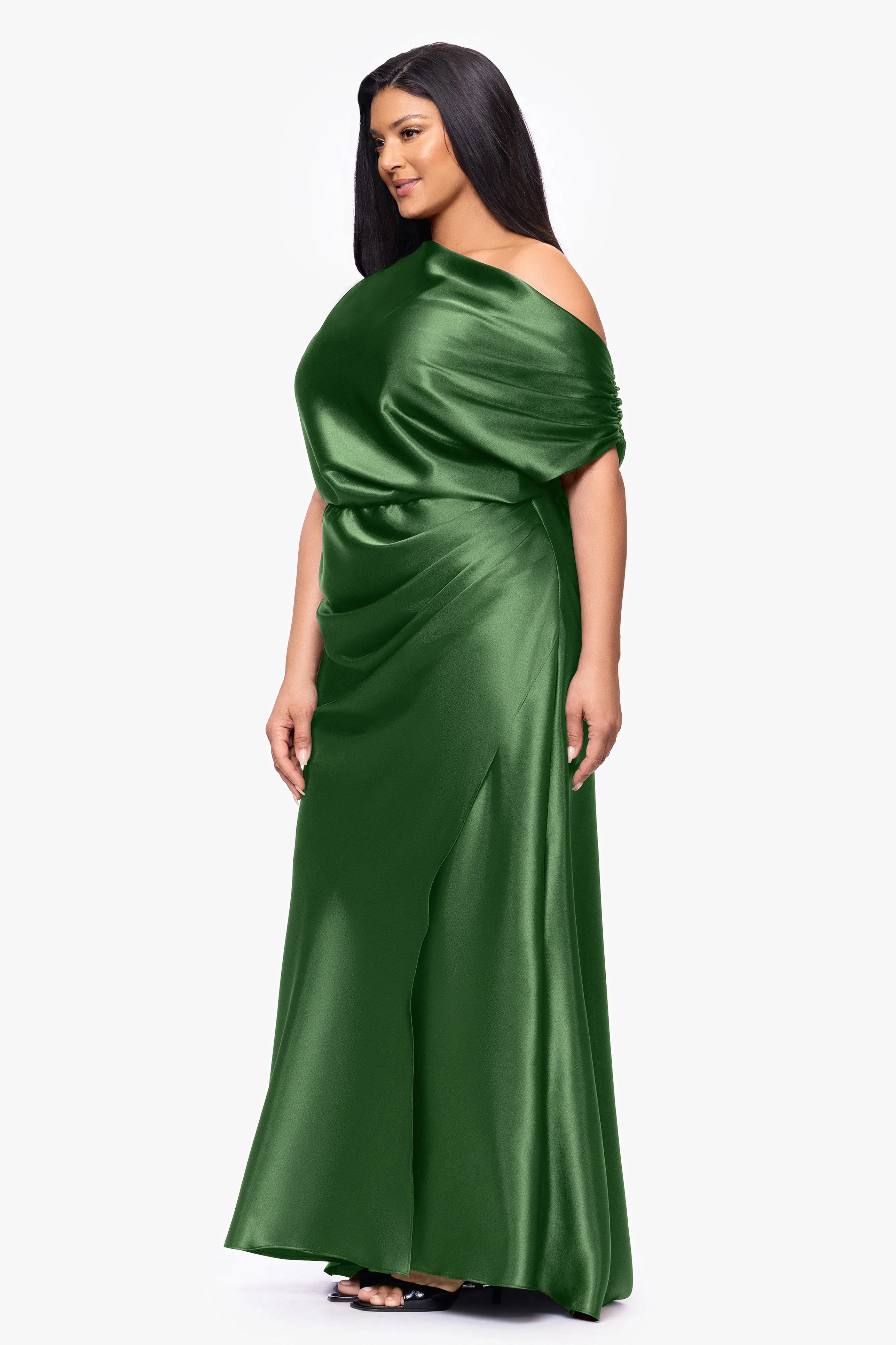 Plus "Sofia" Satin Drop Shoulder Dress sold by Betsy & Adam product image thumbnail 4