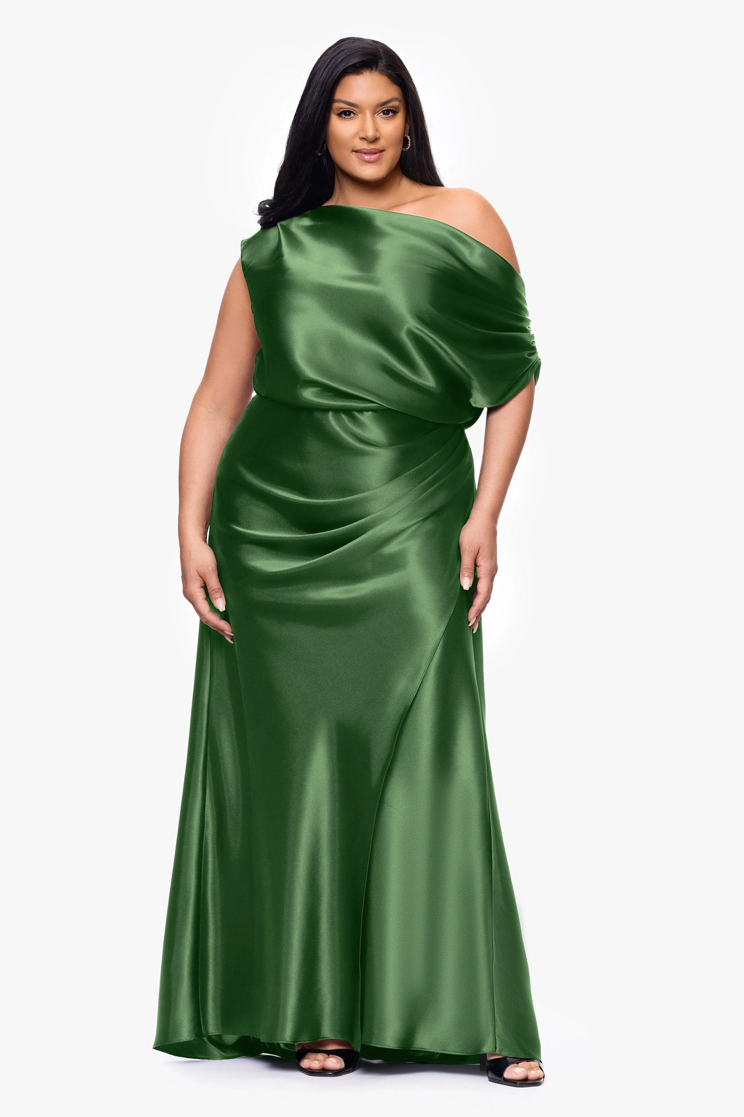 Plus "Sofia" Satin Drop Shoulder Dress sold by Betsy & Adam product image thumbnail 5