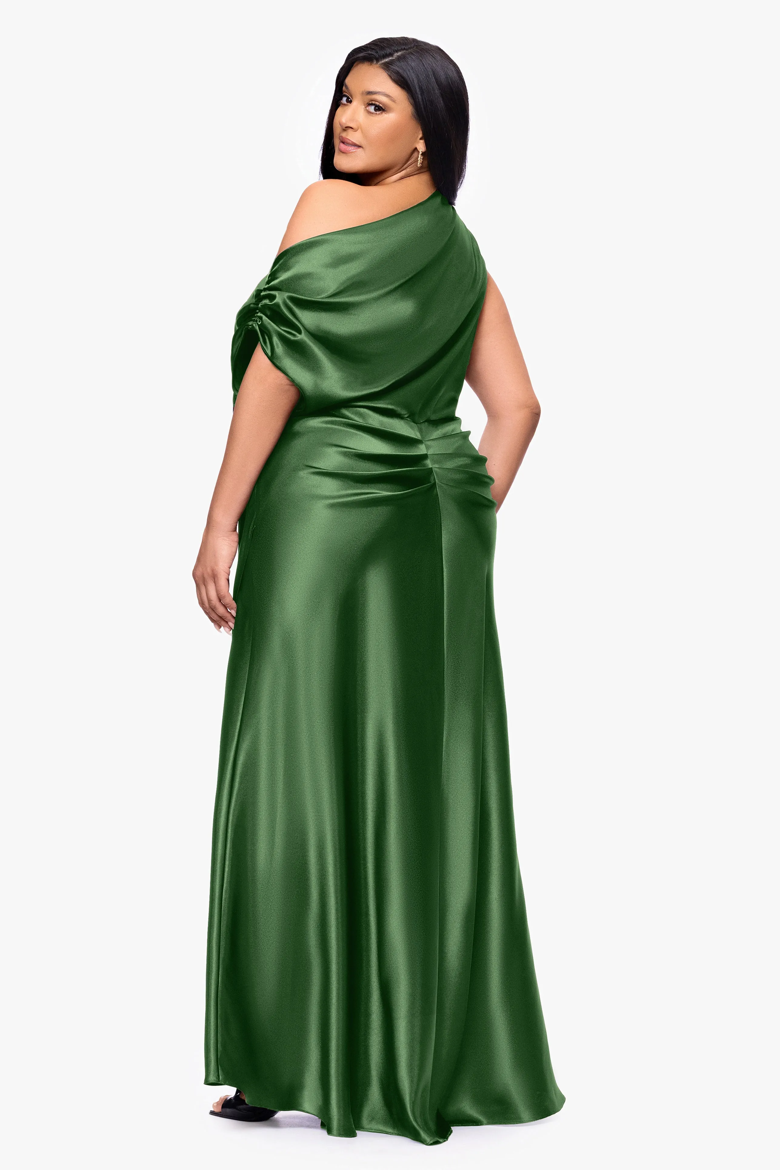 Plus "Sofia" Satin Drop Shoulder Dress sold by Betsy & Adam product image thumbnail 3