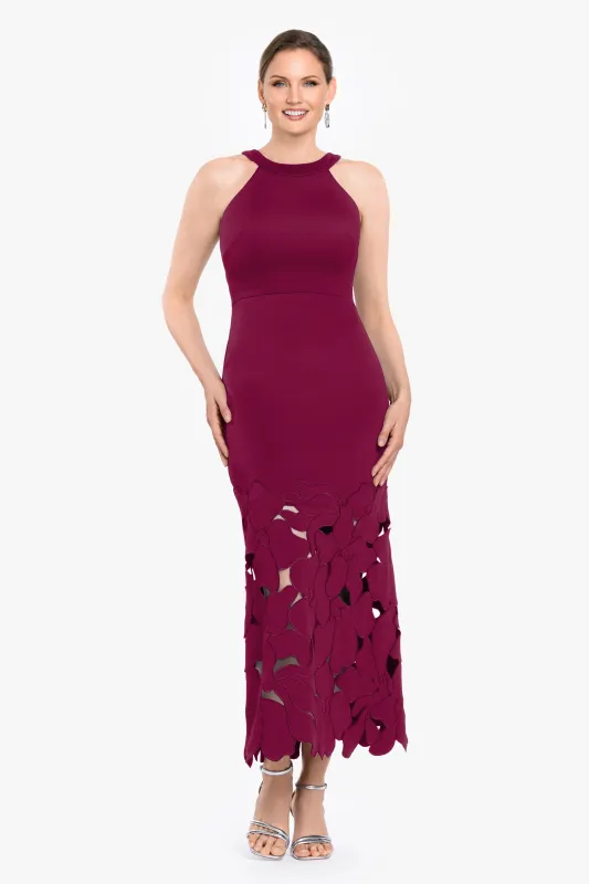Petite "Mallory" Techno Scuba Laser Cut Dress made by Betsy & Adam