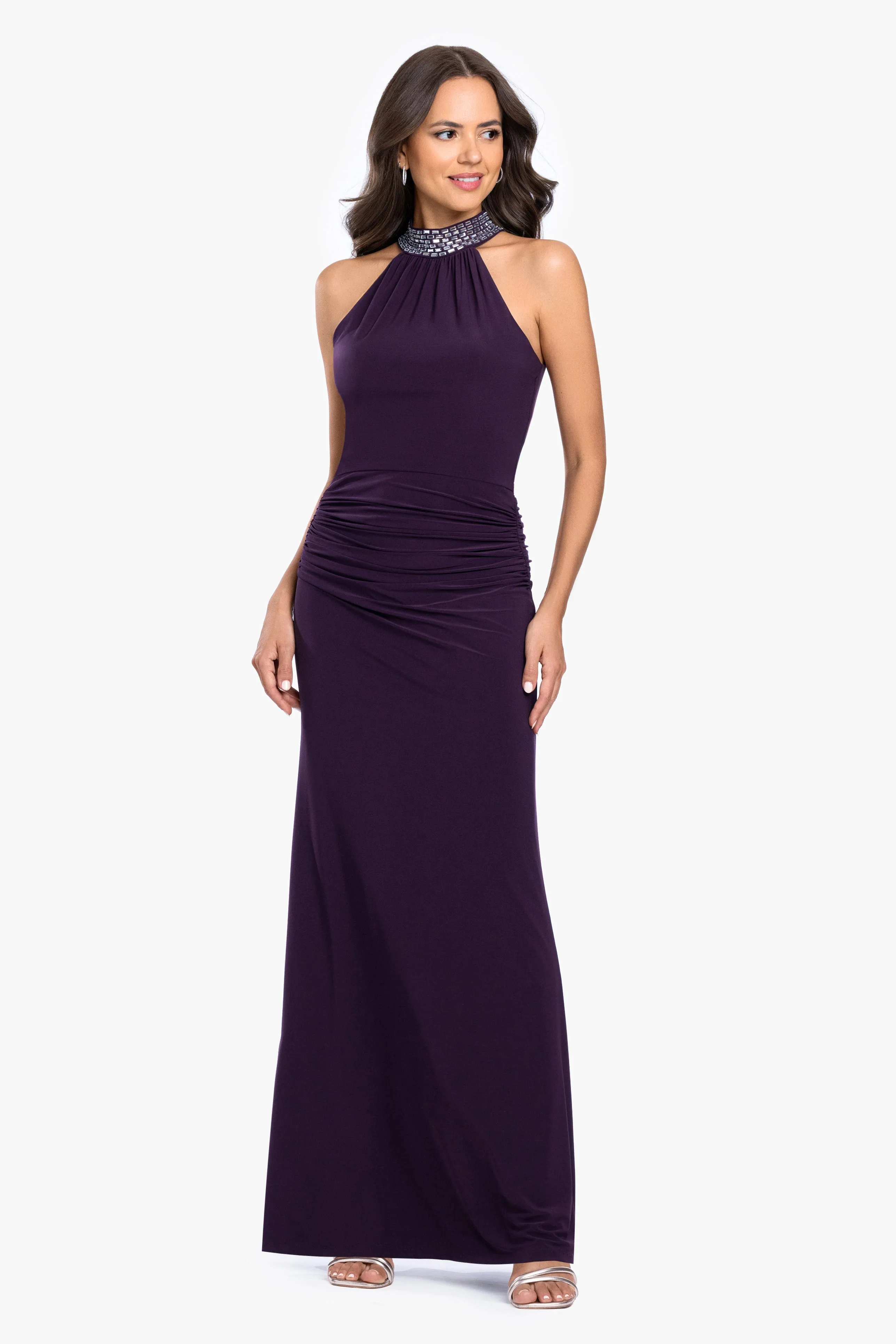 "Suki" Jersey Knit Mock Neck Beaded Dress sold by Betsy & Adam product image thumbnail 5