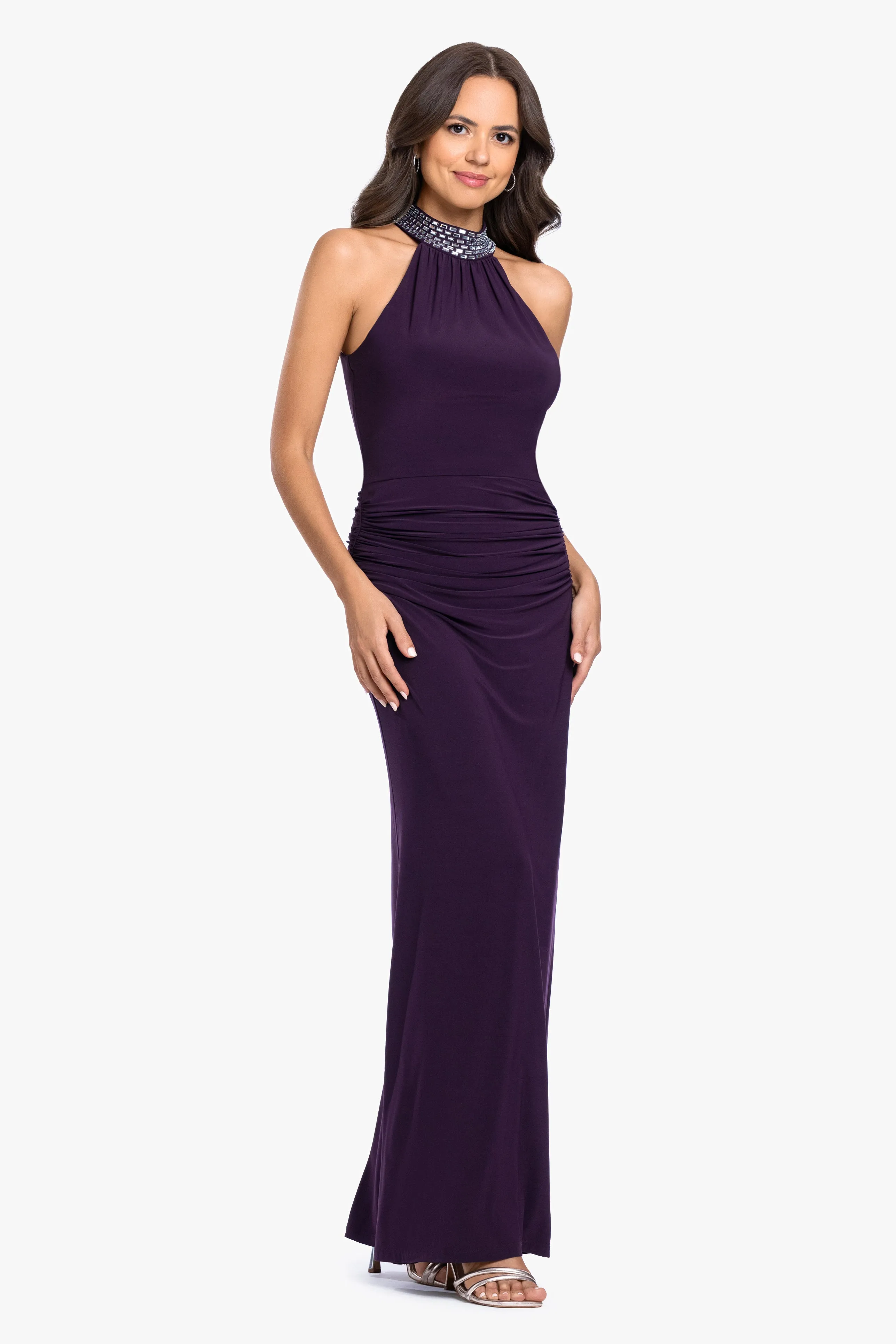 "Suki" Jersey Knit Mock Neck Beaded Dress sold by Betsy & Adam product image thumbnail 4