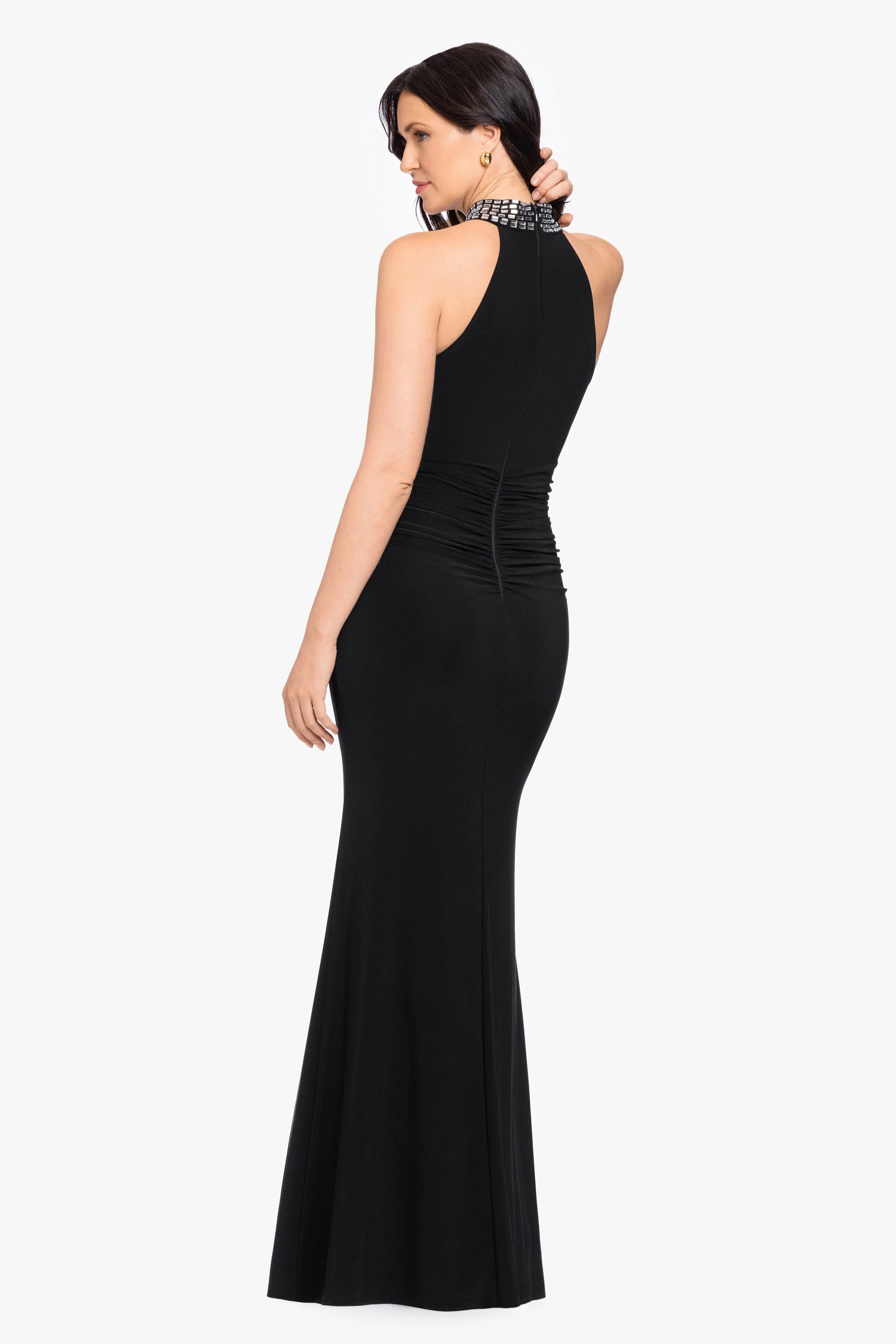 "Suki" Jersey Knit Mock Neck Beaded Dress sold by Betsy & Adam product image thumbnail 3