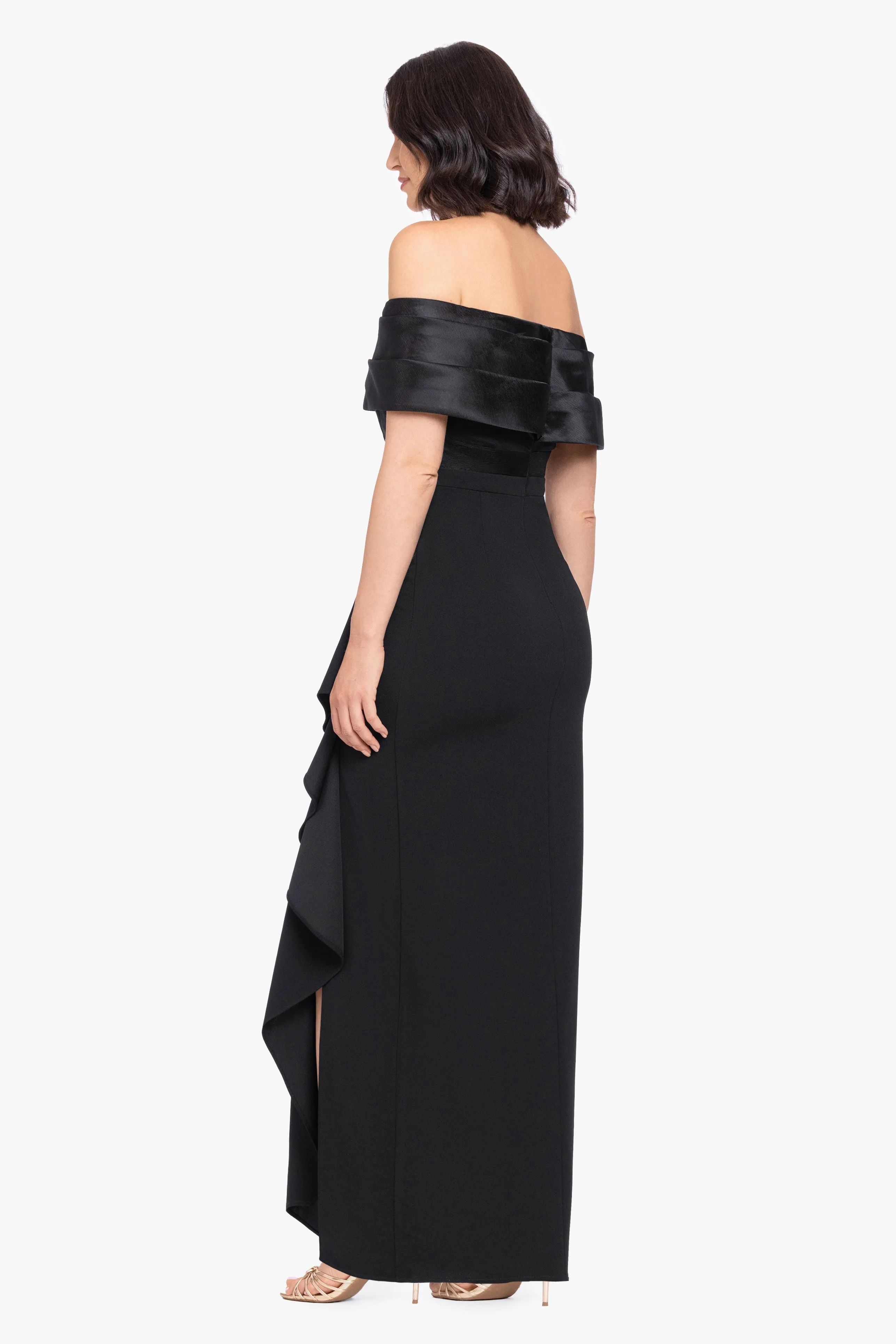 "Hannah" Scuba Crepe & Organza Top Strapless Dress sold by Betsy & Adam product image thumbnail 3